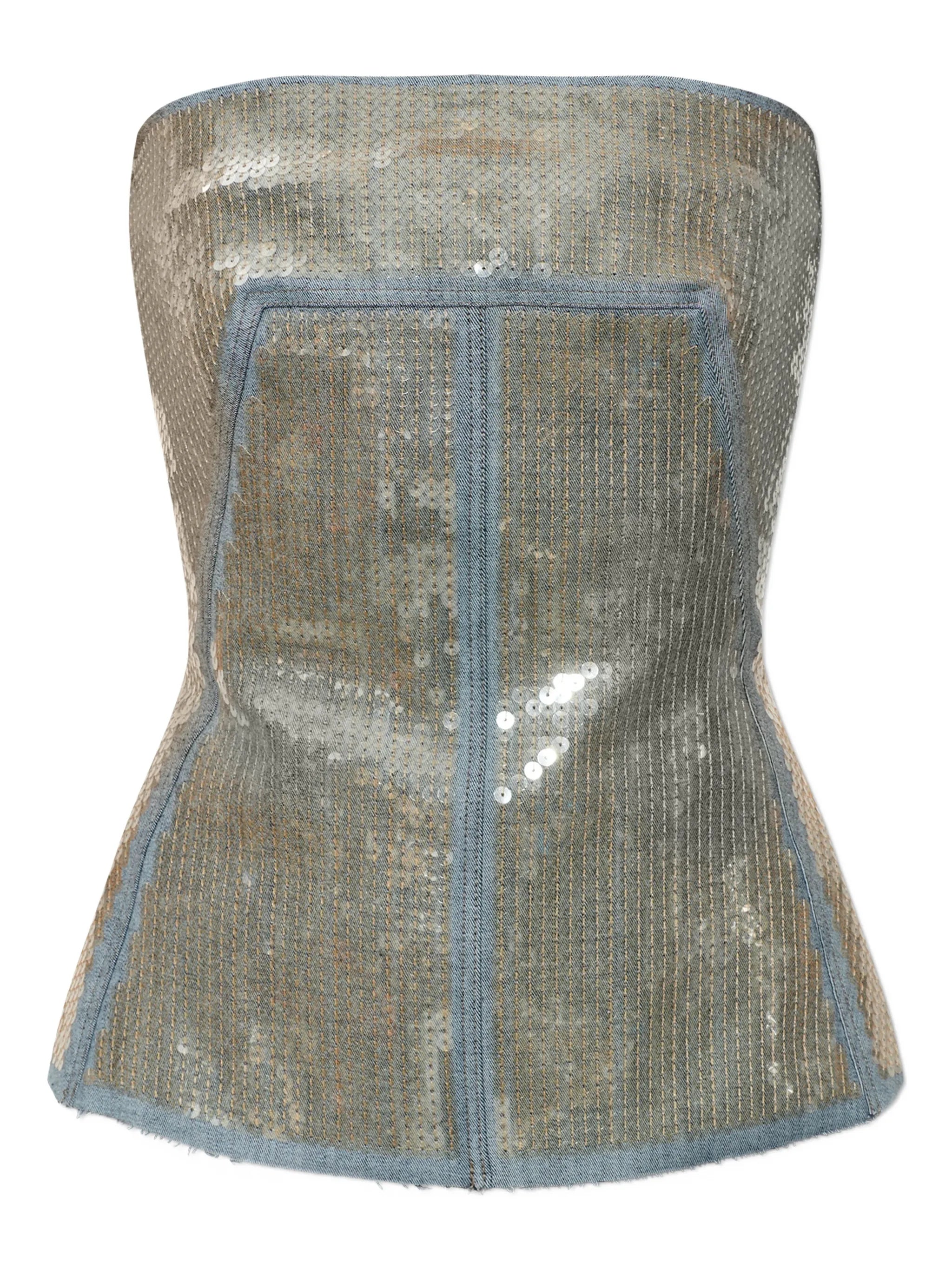sequin panelled top