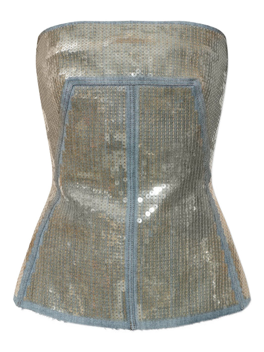 sequin panelled top