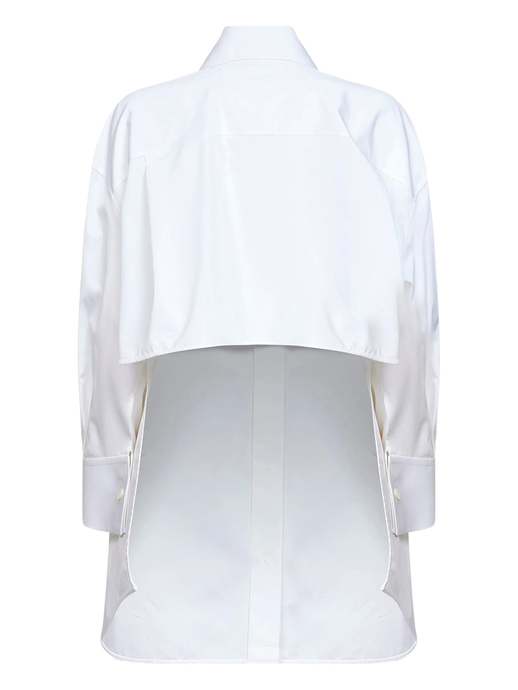 asymmetric shirt in poplin