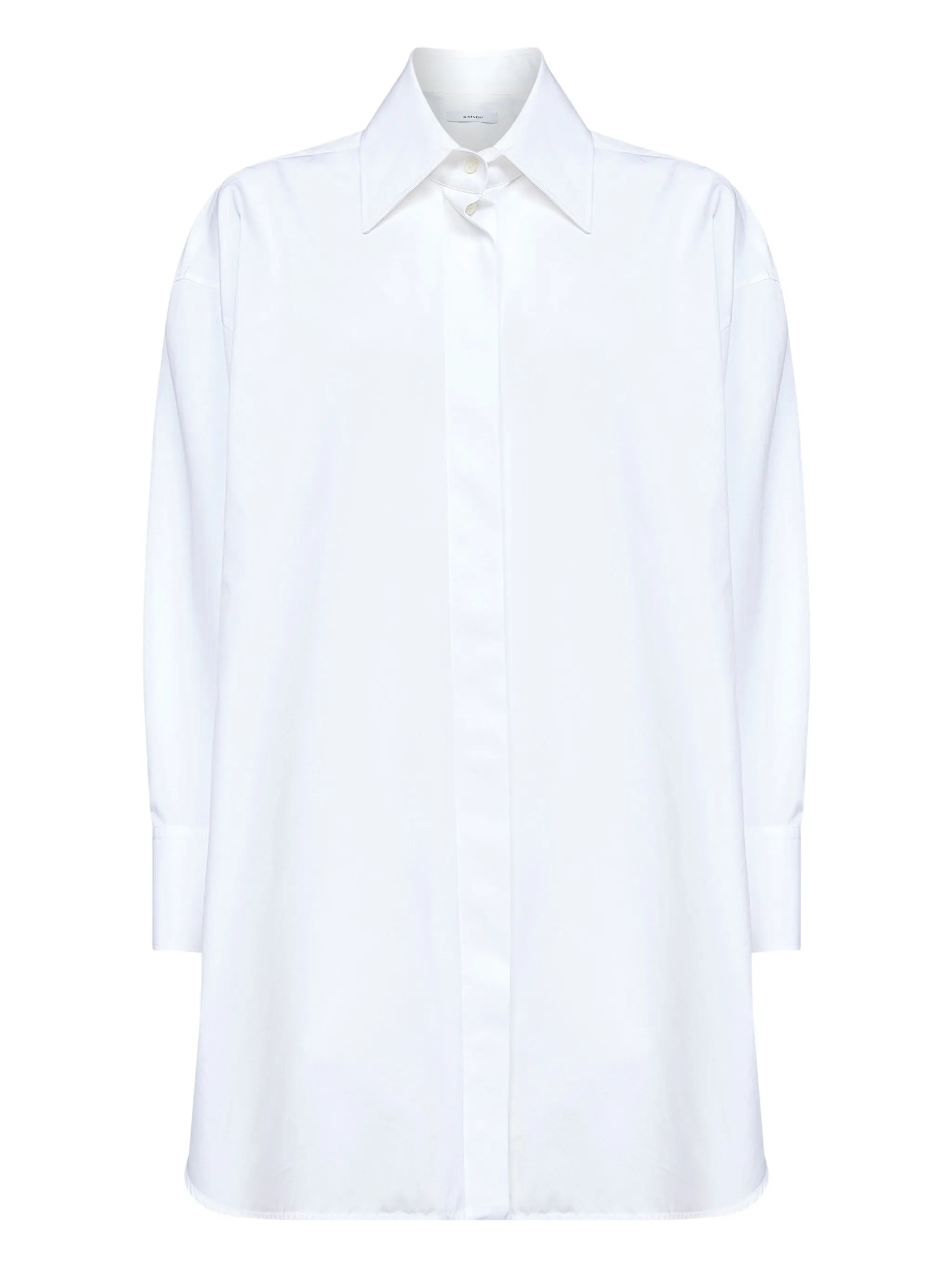 asymmetric shirt in poplin