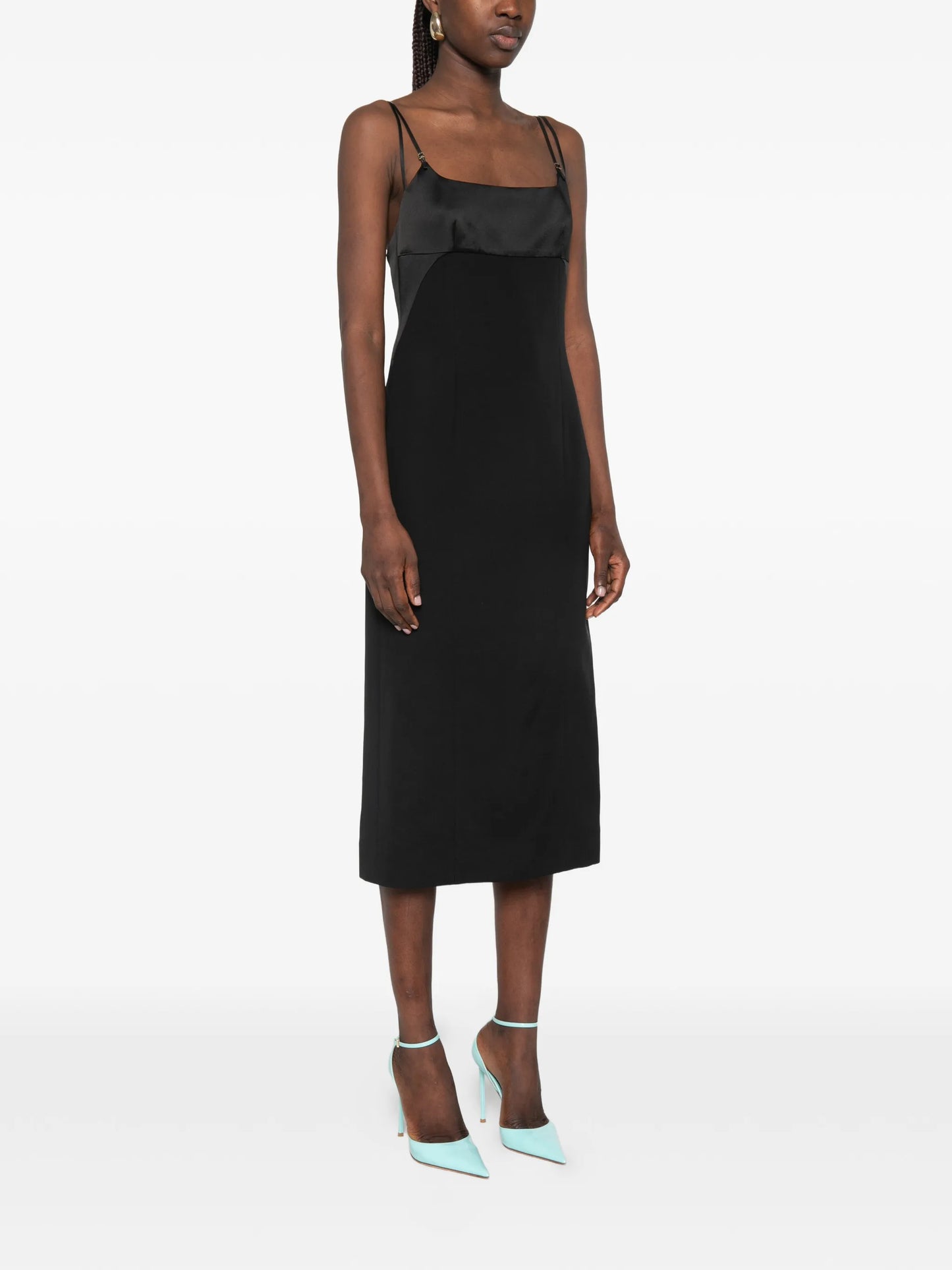 midi strap square neck dress