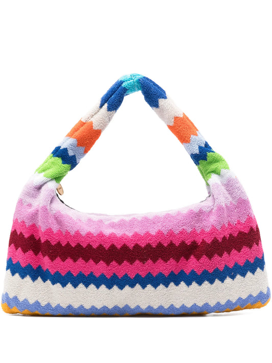 zigzag handle tote bag