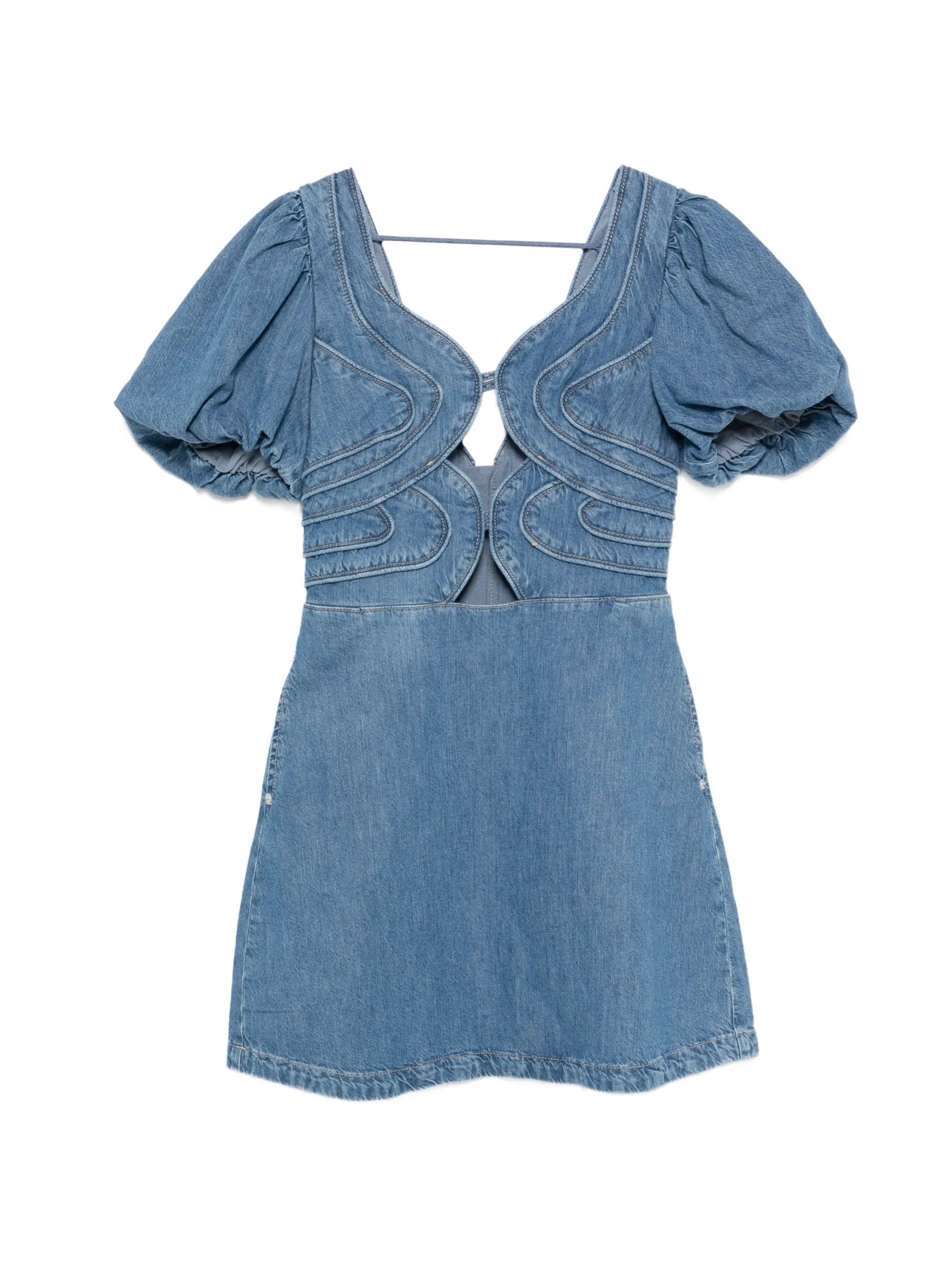 seam-embellishment mini dress