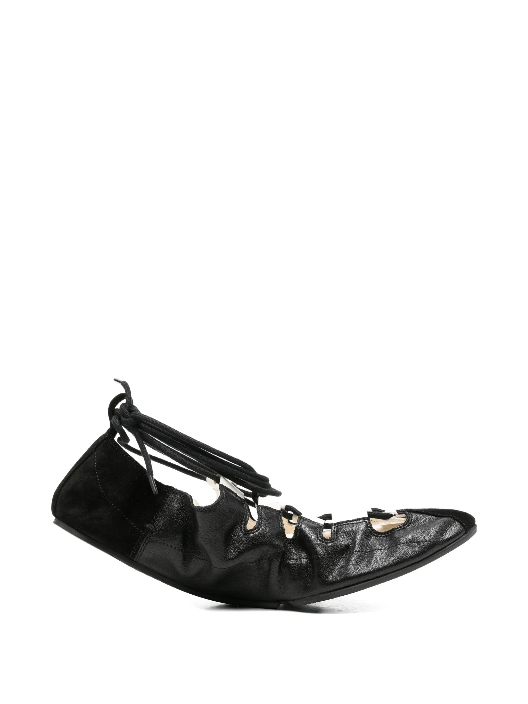 lace-up ballet flats