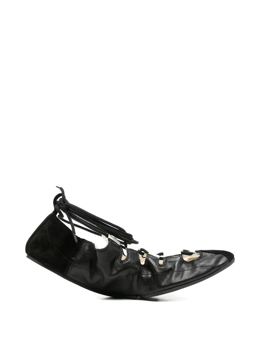 lace-up ballet flats
