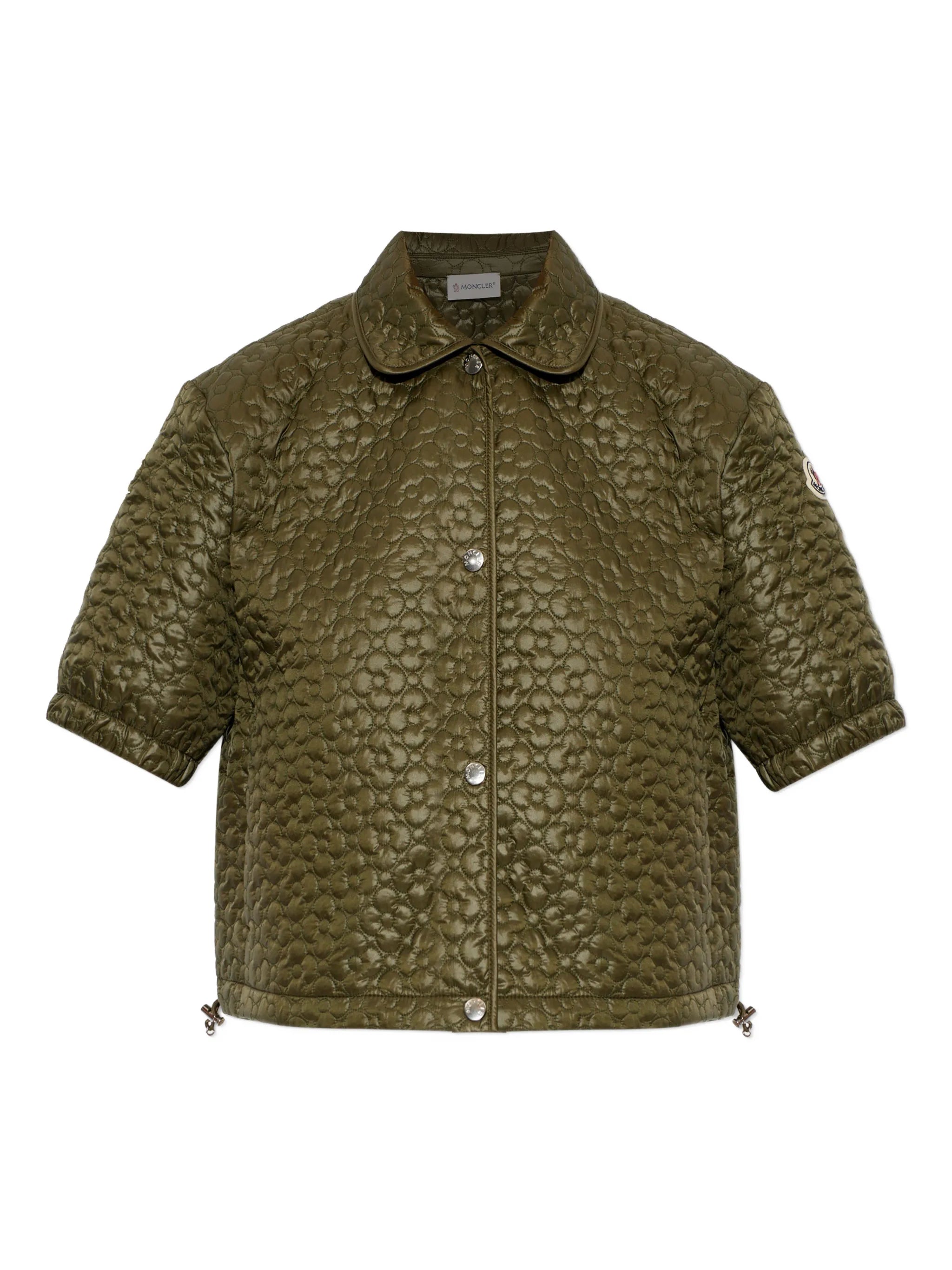 flower quilted short-sleeve top