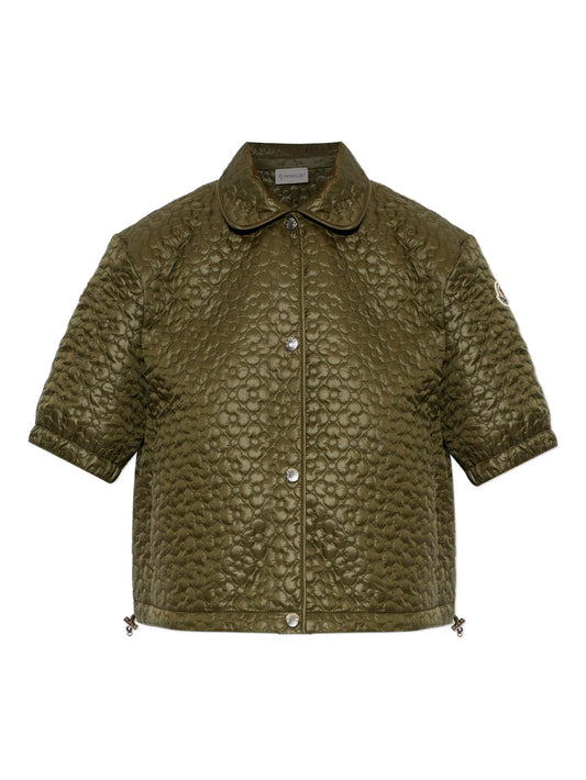 flower quilted short-sleeve top