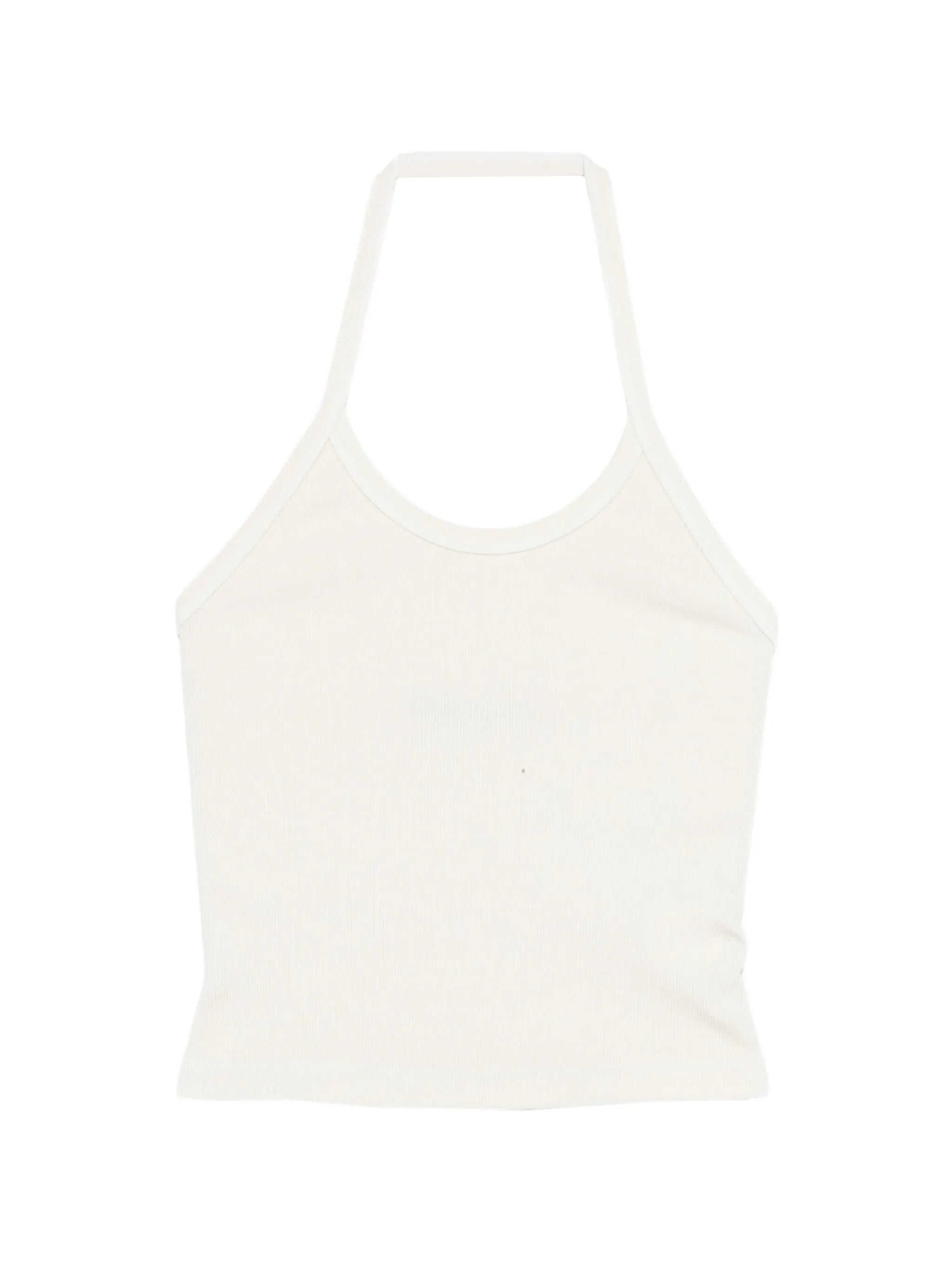 halter-neck ribbed tank top