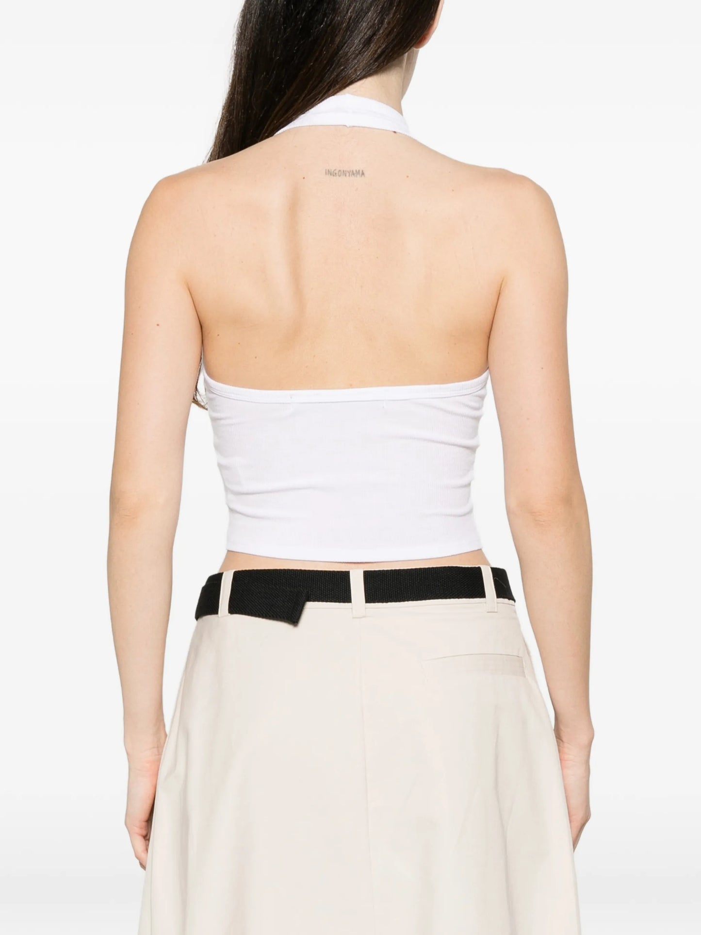 ribbed halterneck top