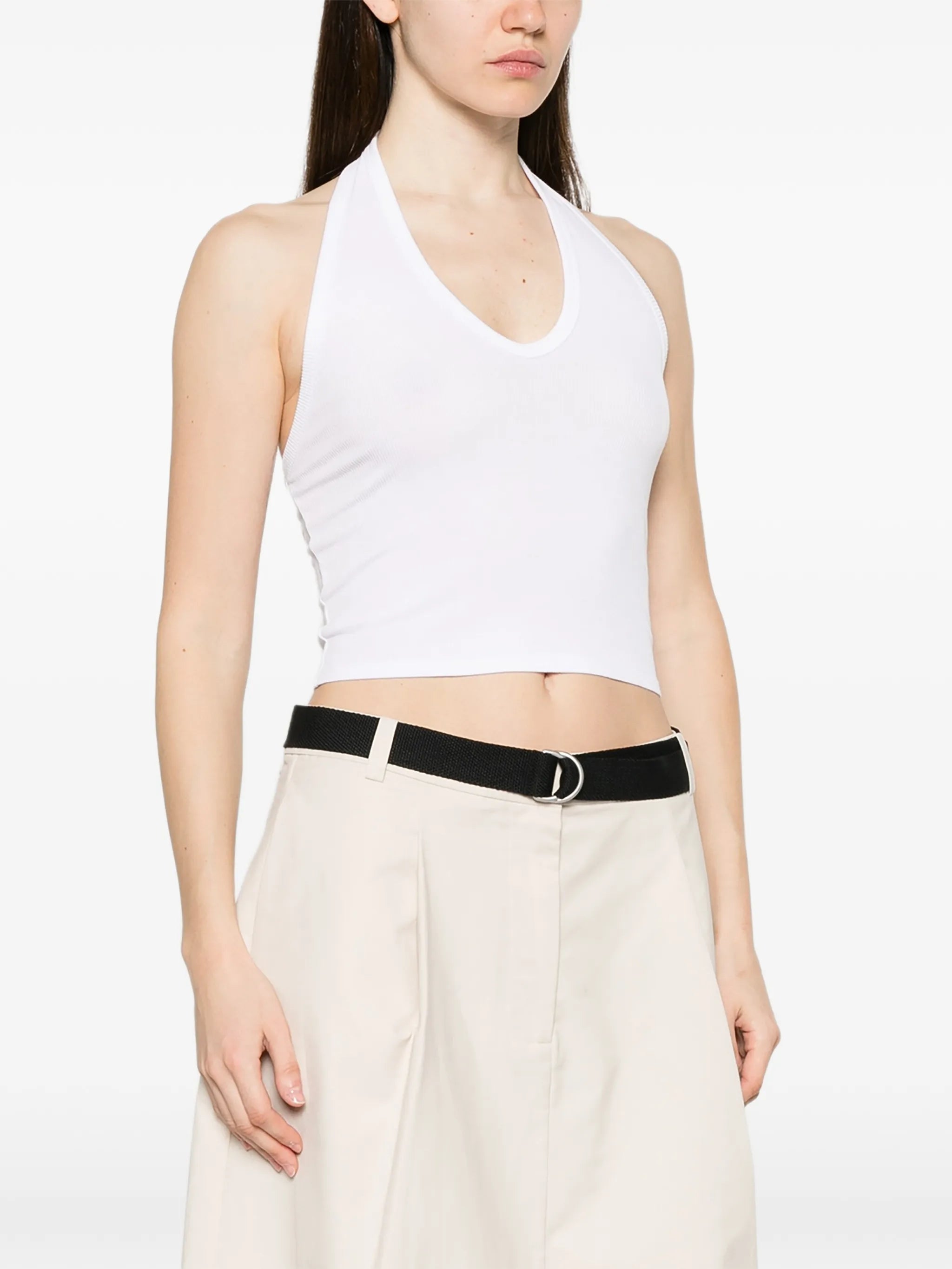 ribbed halterneck top