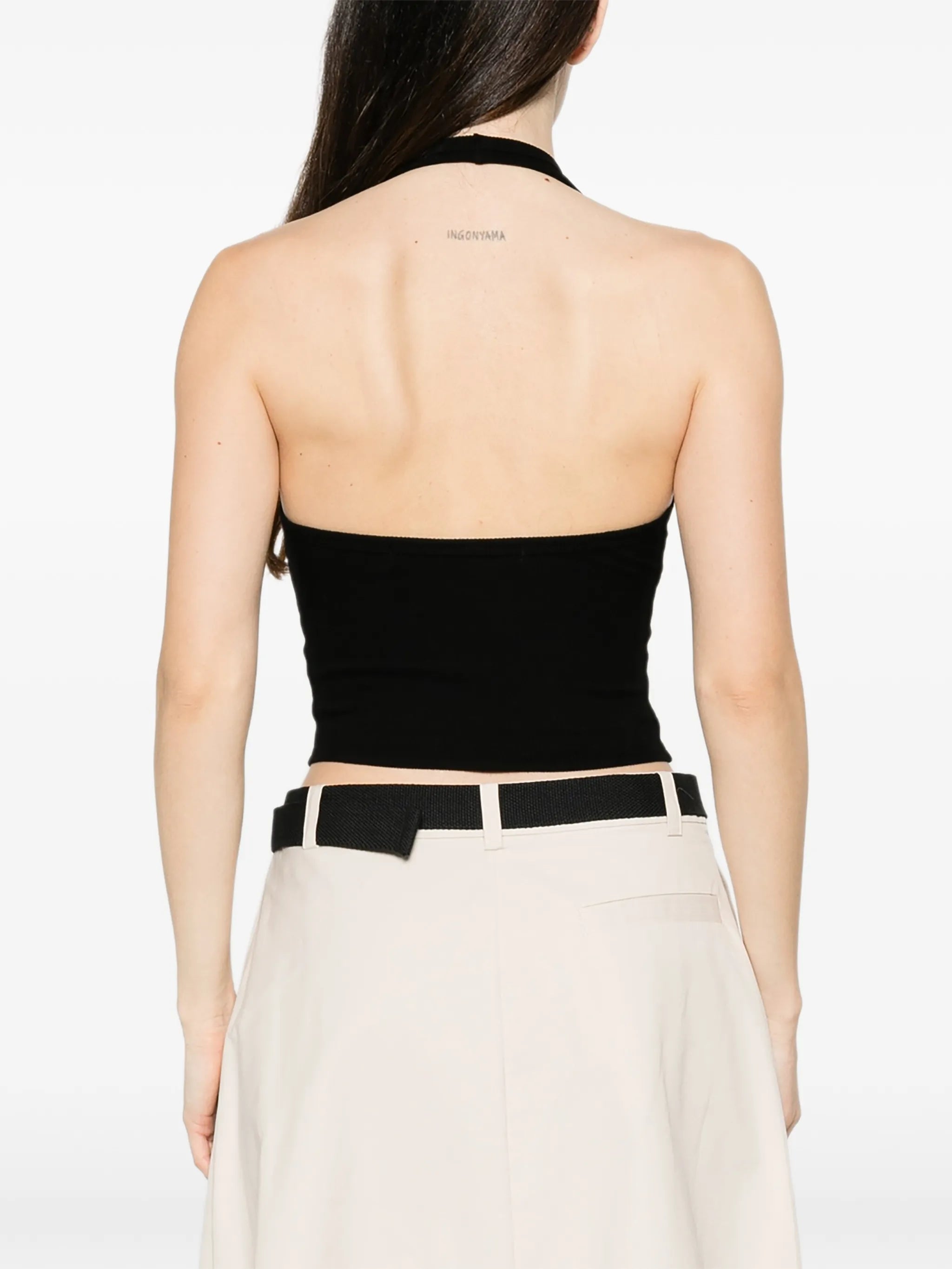 ribbed halterneck top