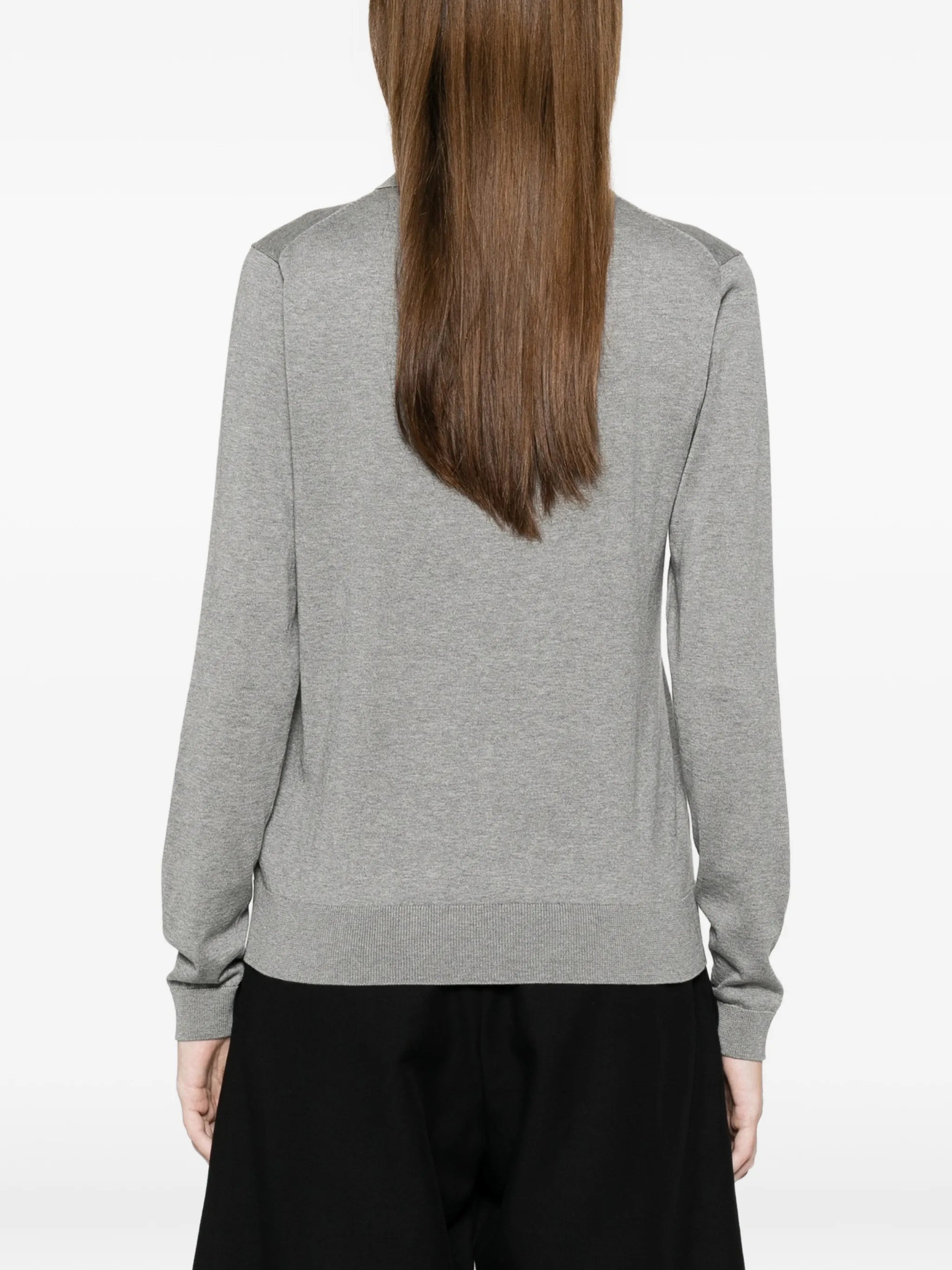 fine-knit polo top