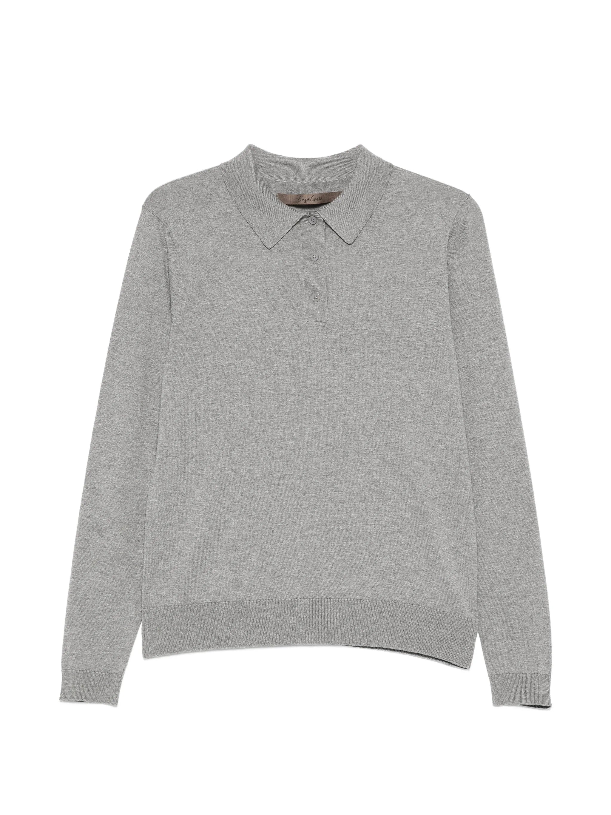 fine-knit polo top