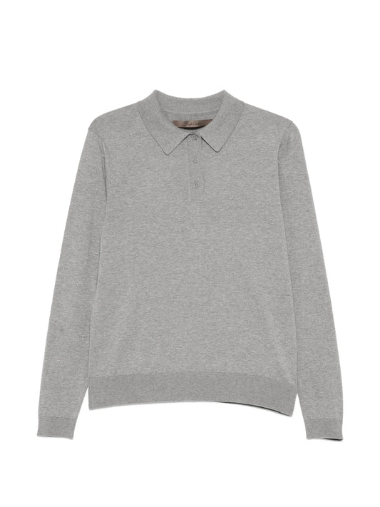 fine-knit polo top