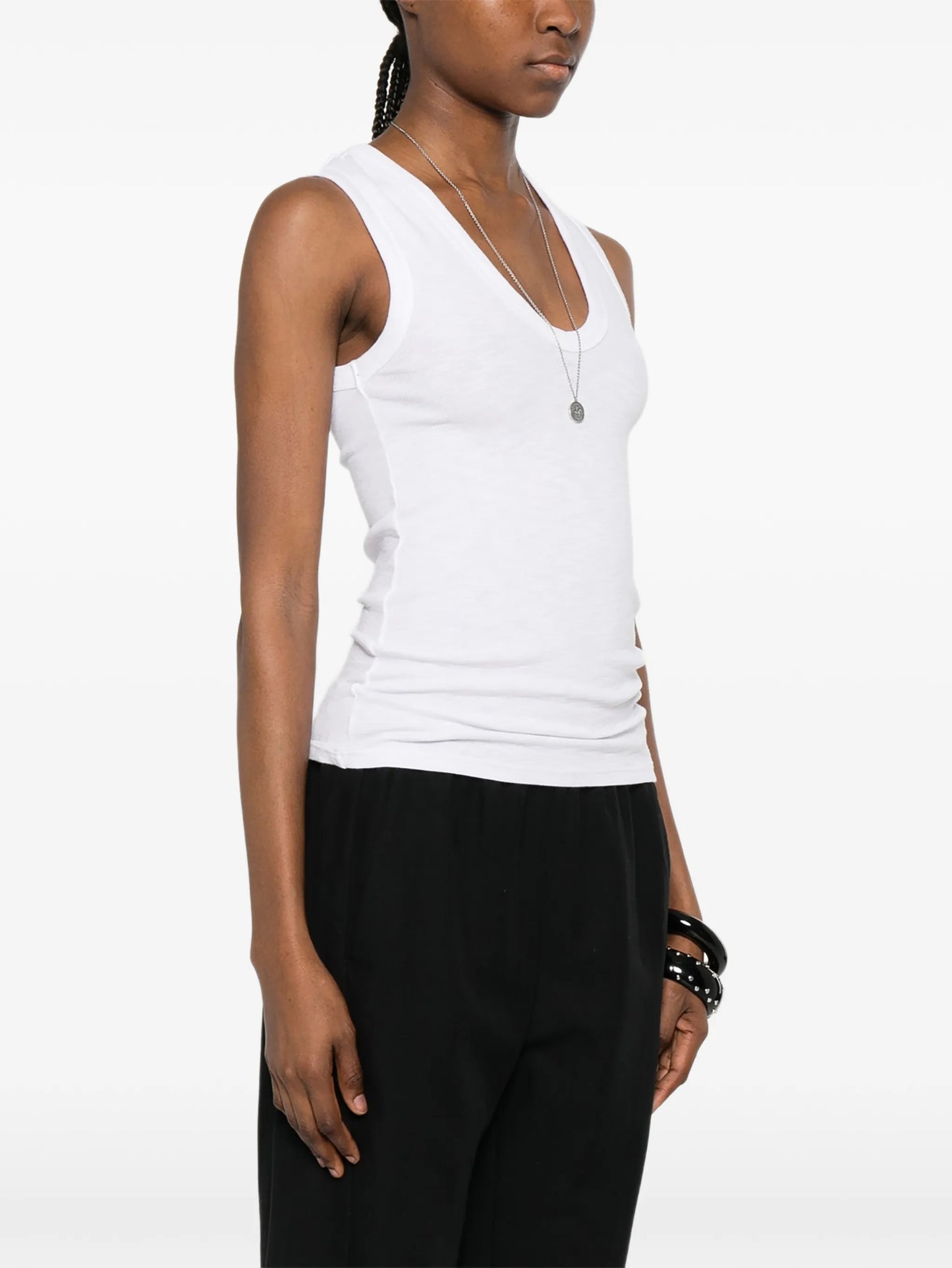 textured rib cotton tank top