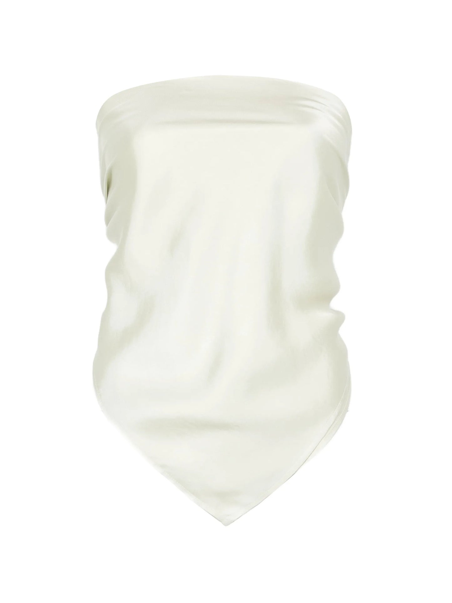strapless scarf-hem top