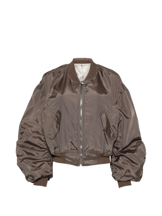 padded zip-up bomber jacket
