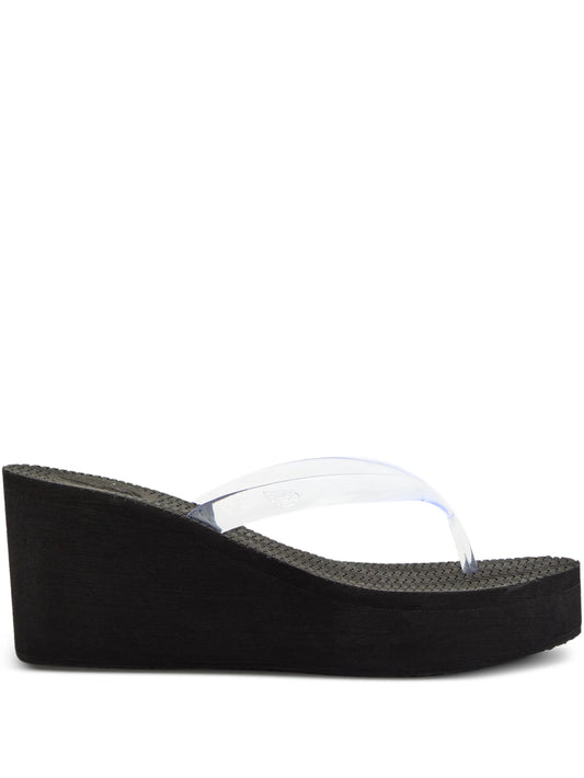 wedge clear sandals