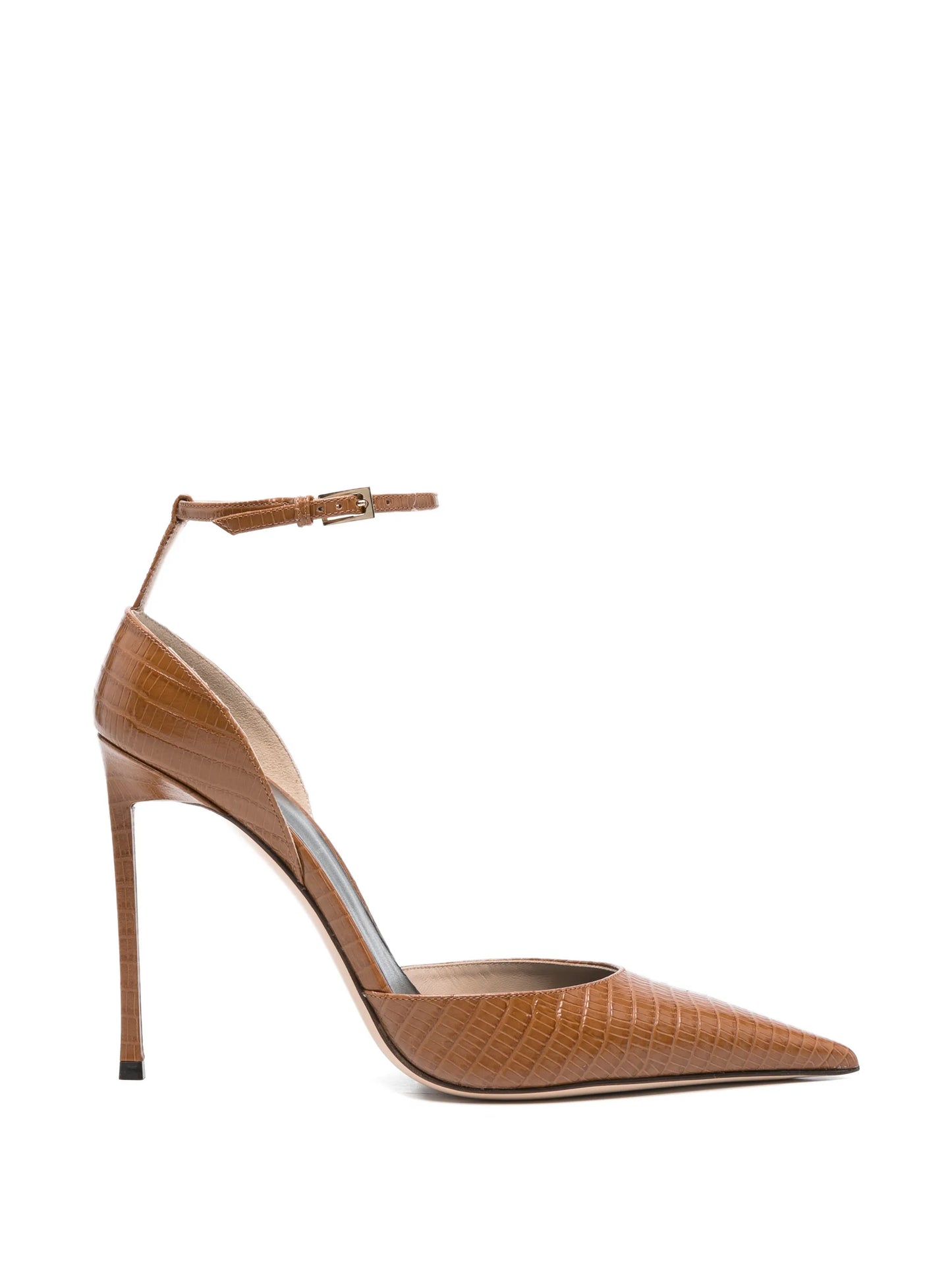 lizard-effect ankle-strap pumps