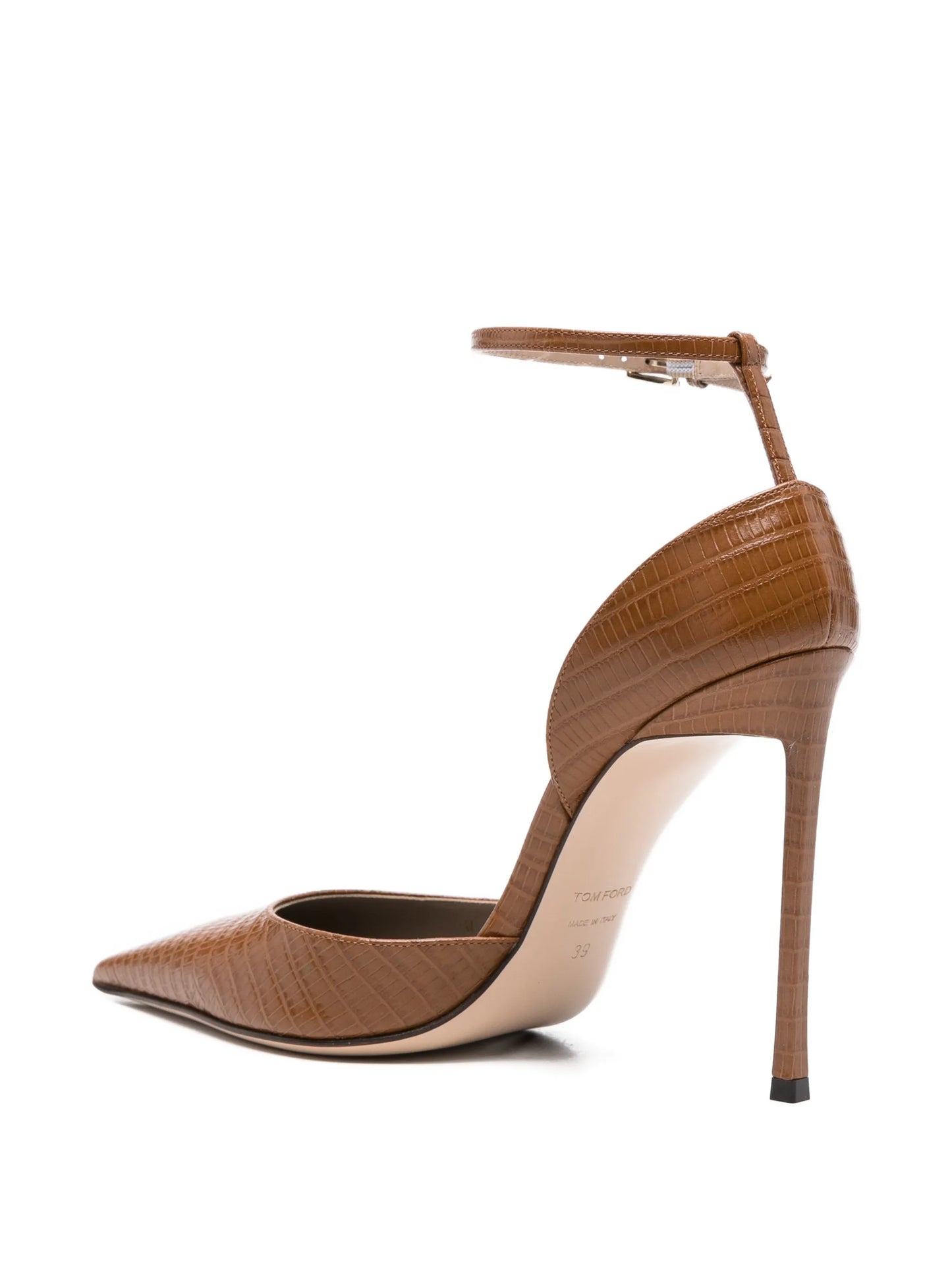 lizard-effect ankle-strap pumps