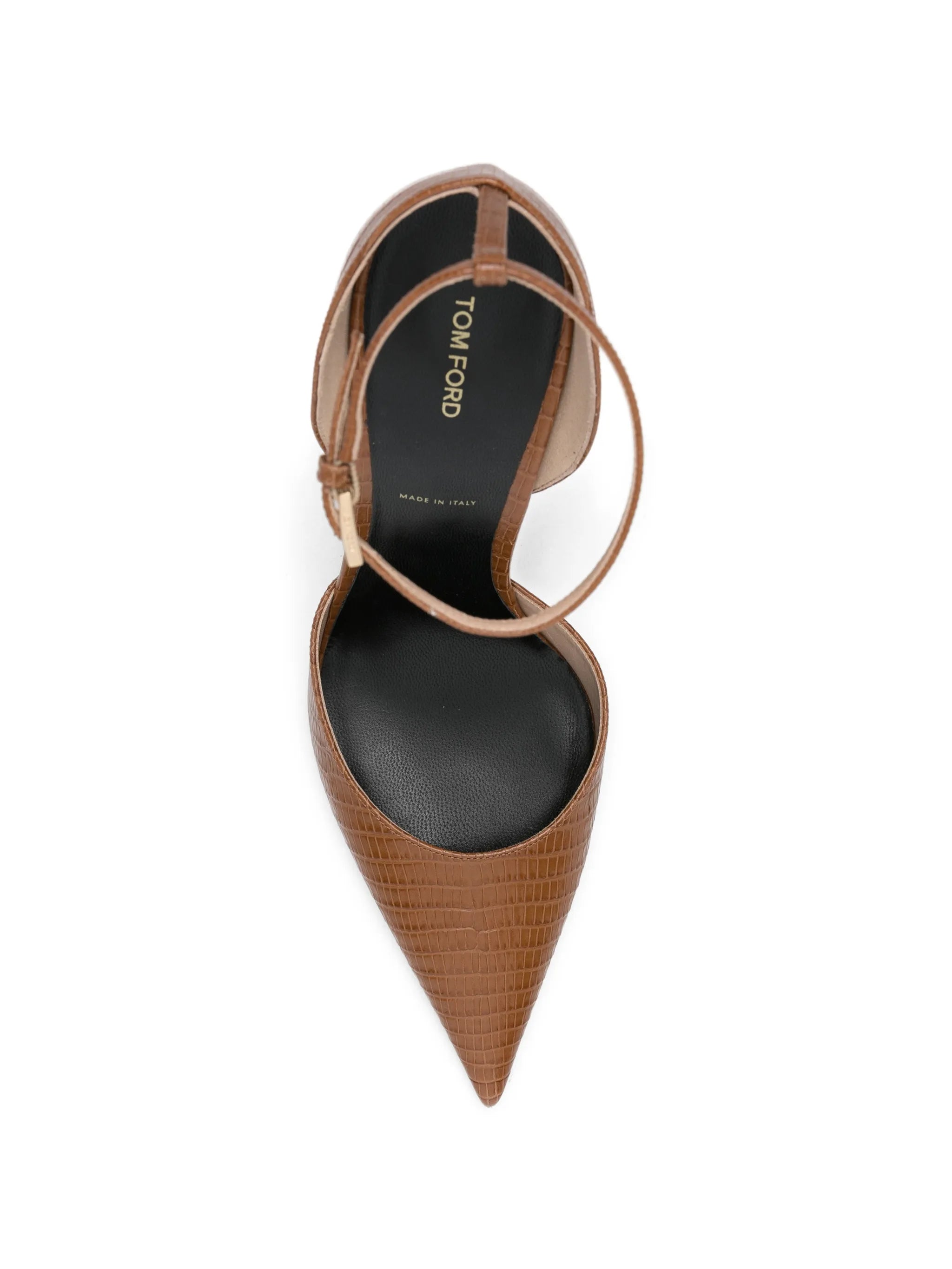 lizard-effect ankle-strap pumps
