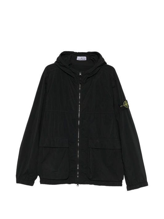 logo-patch hooded jacket
