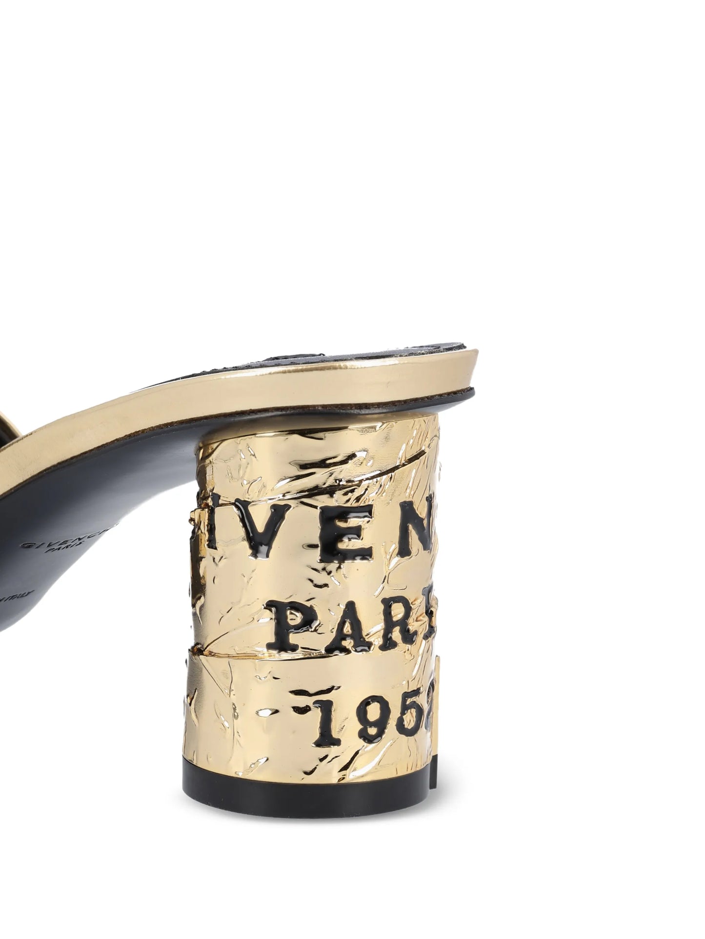 mirror-effect leather heeled sandals
