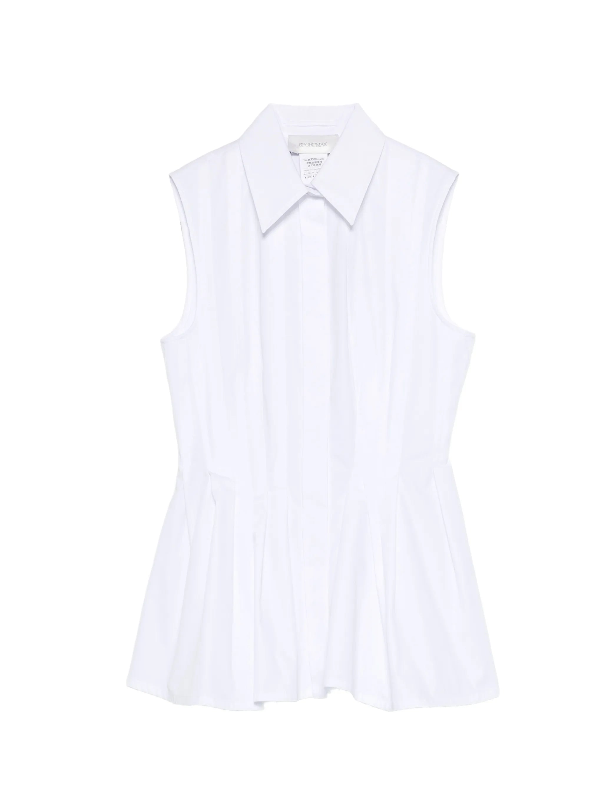 pleated sleeveless shirt