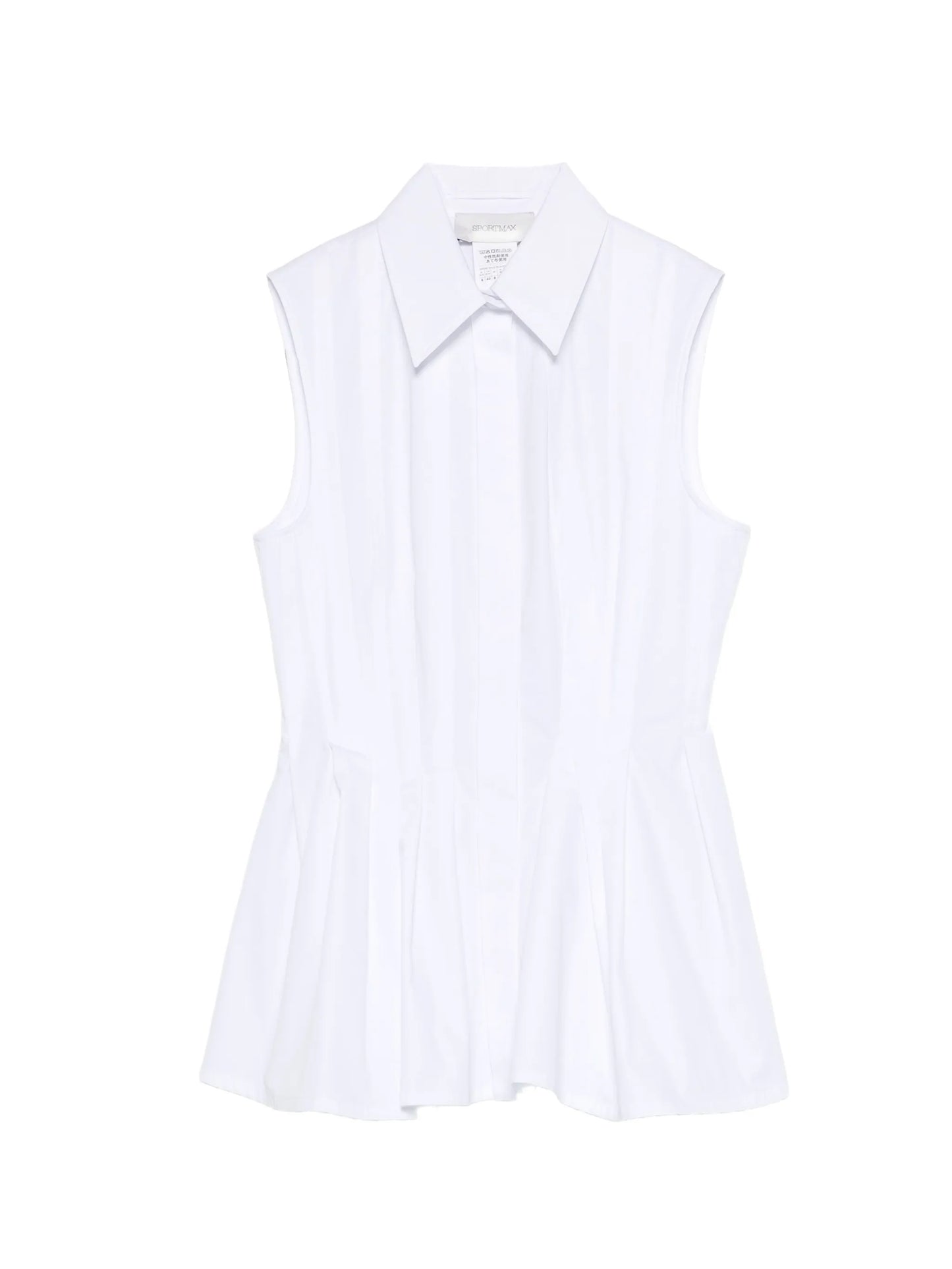 pleated sleeveless shirt