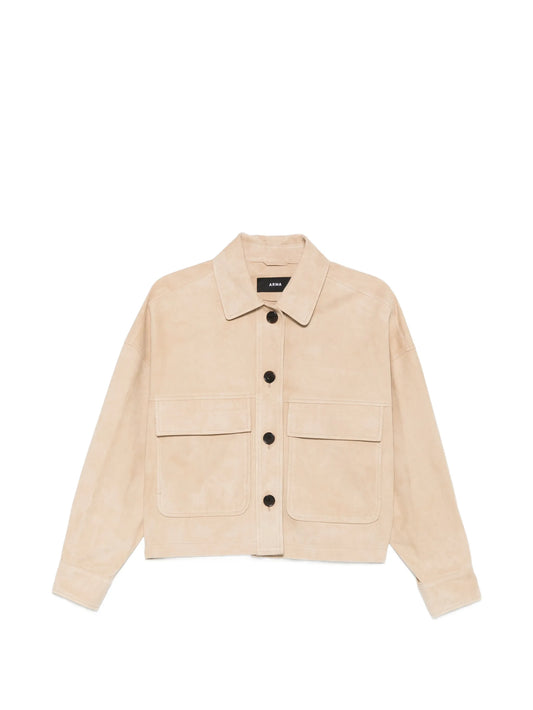 Miri front pocket leather jacket