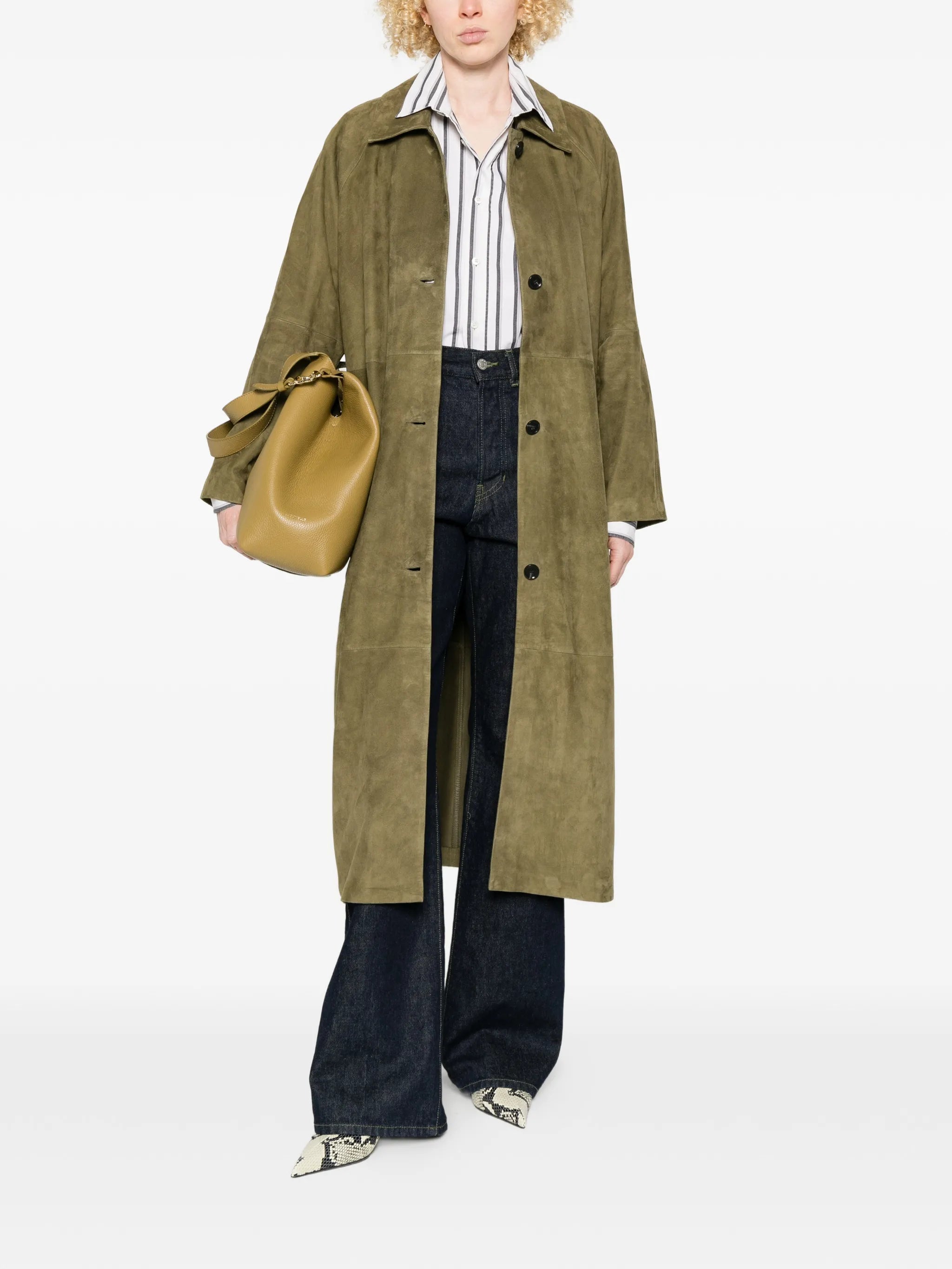 Judy button suede coat