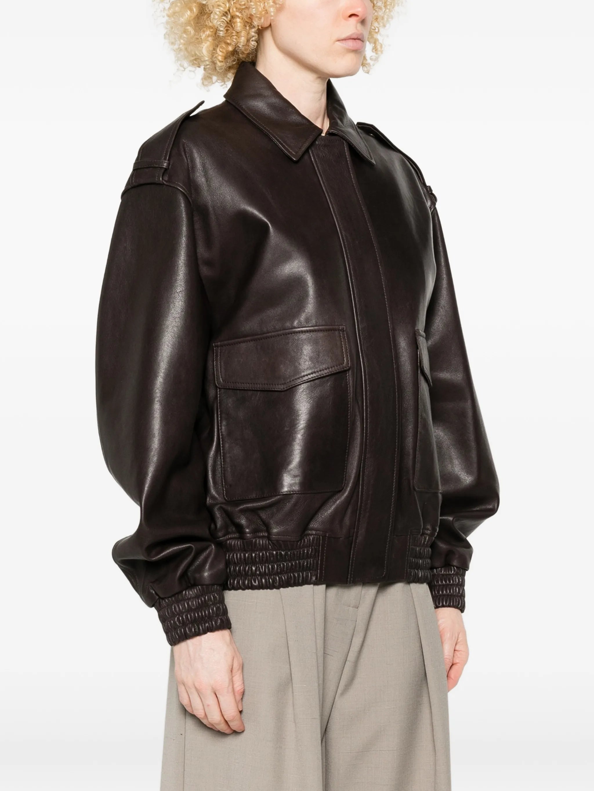 Astra leather bomber jacket