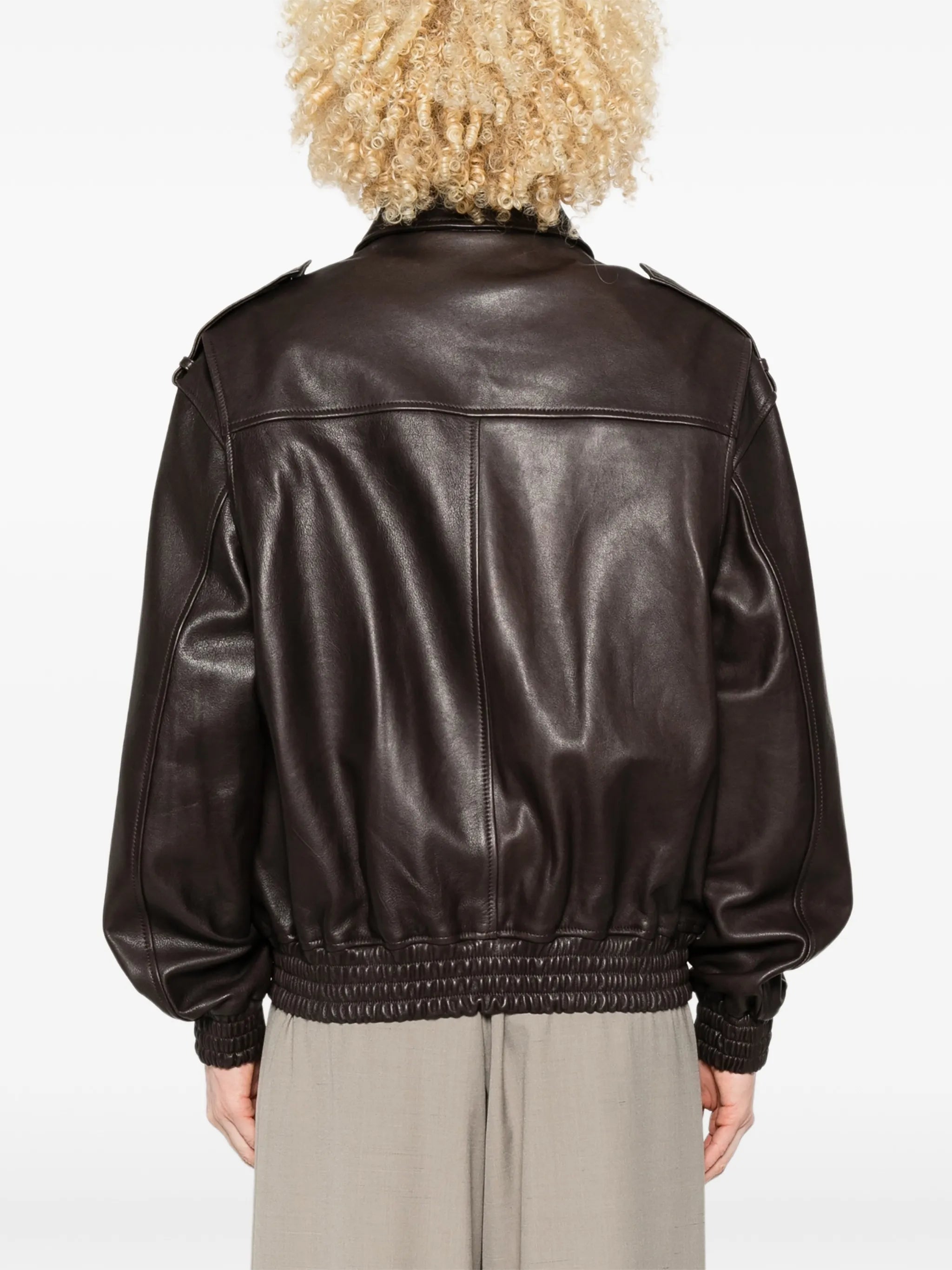 Astra leather bomber jacket