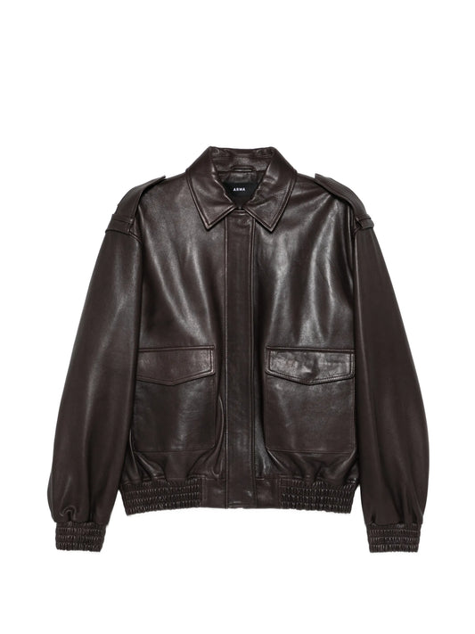Astra leather bomber jacket