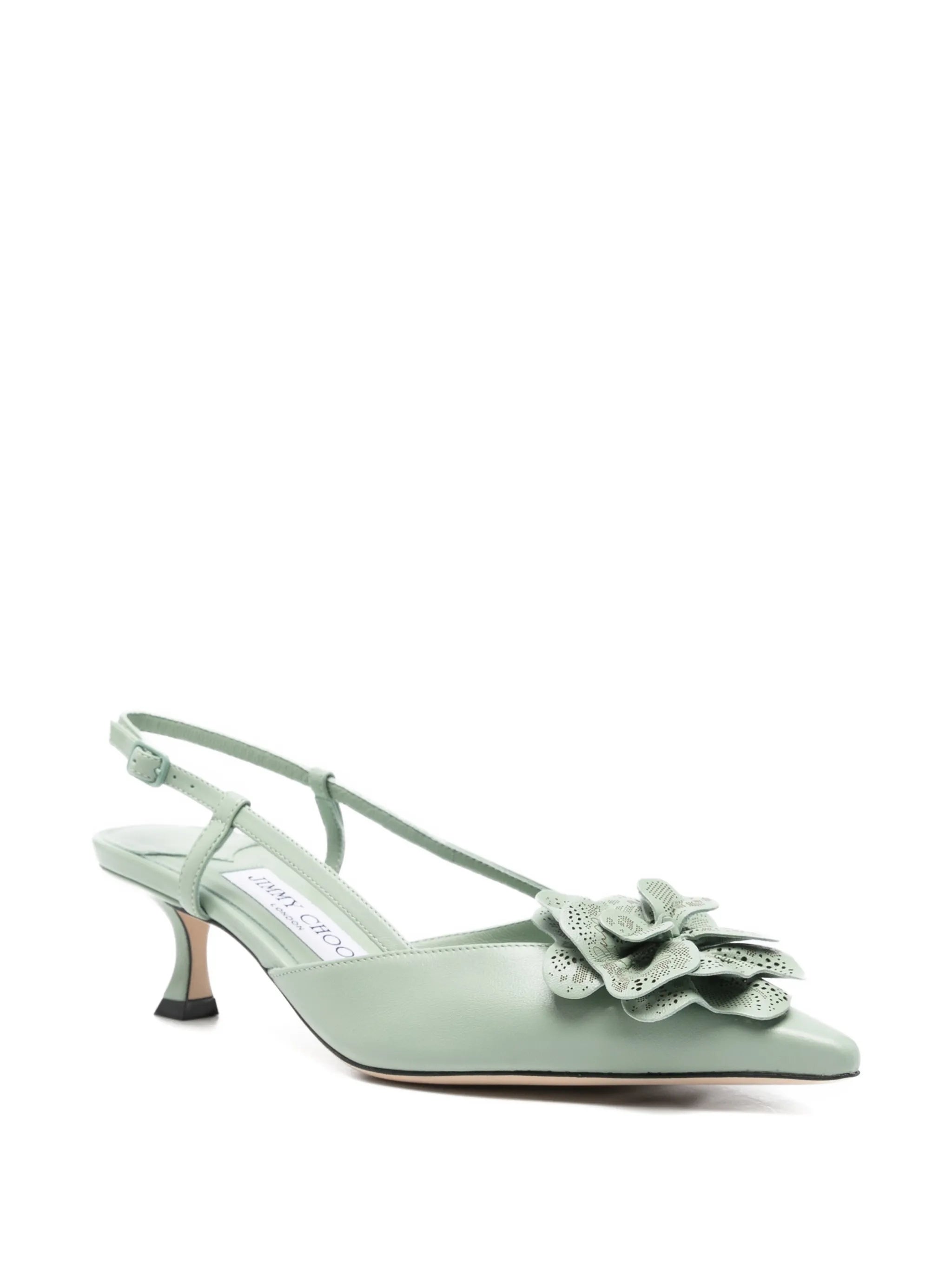 floral-detail pointed pumps