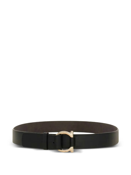 Gancini leather belt