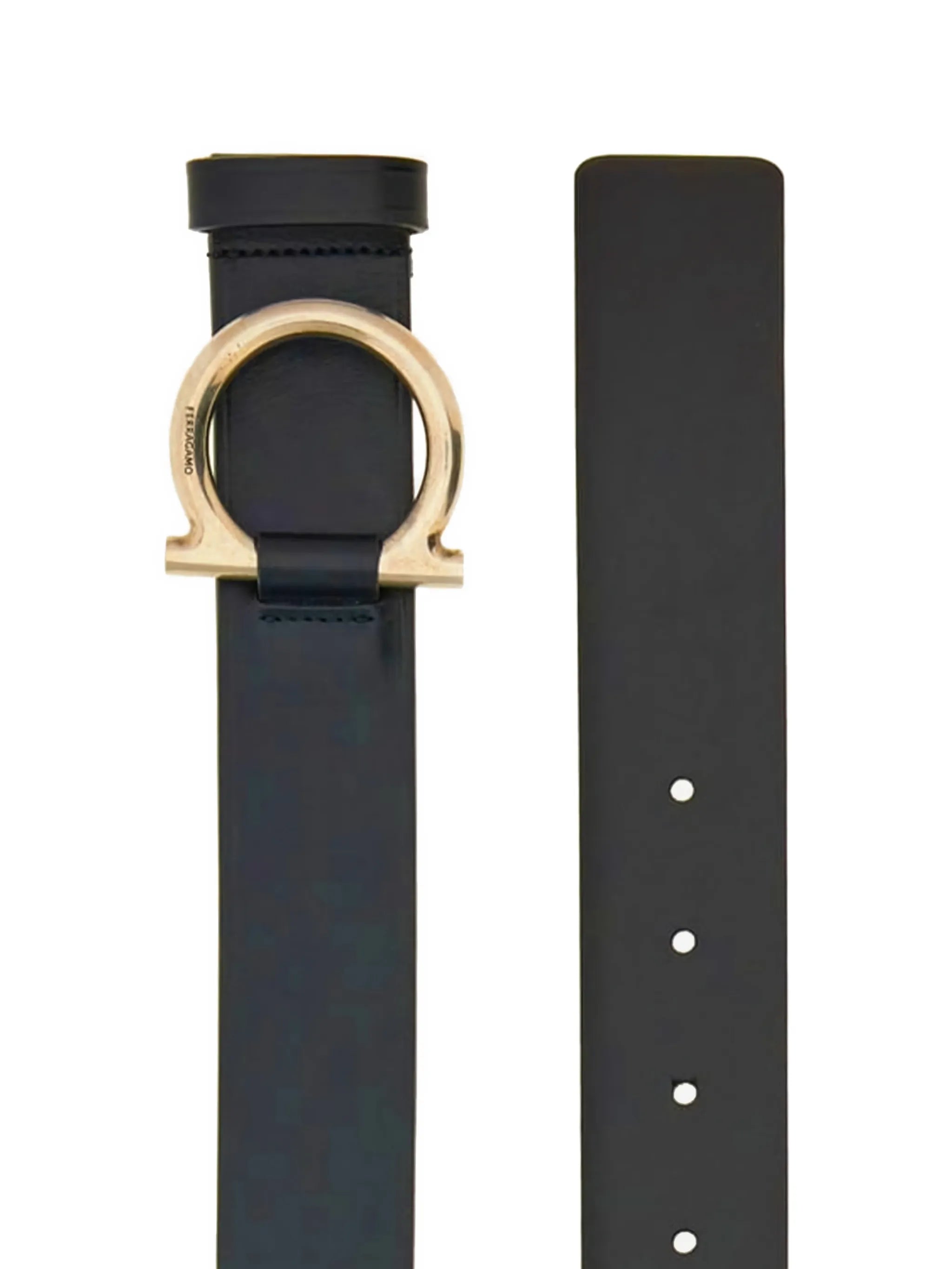 Gancini leather belt
