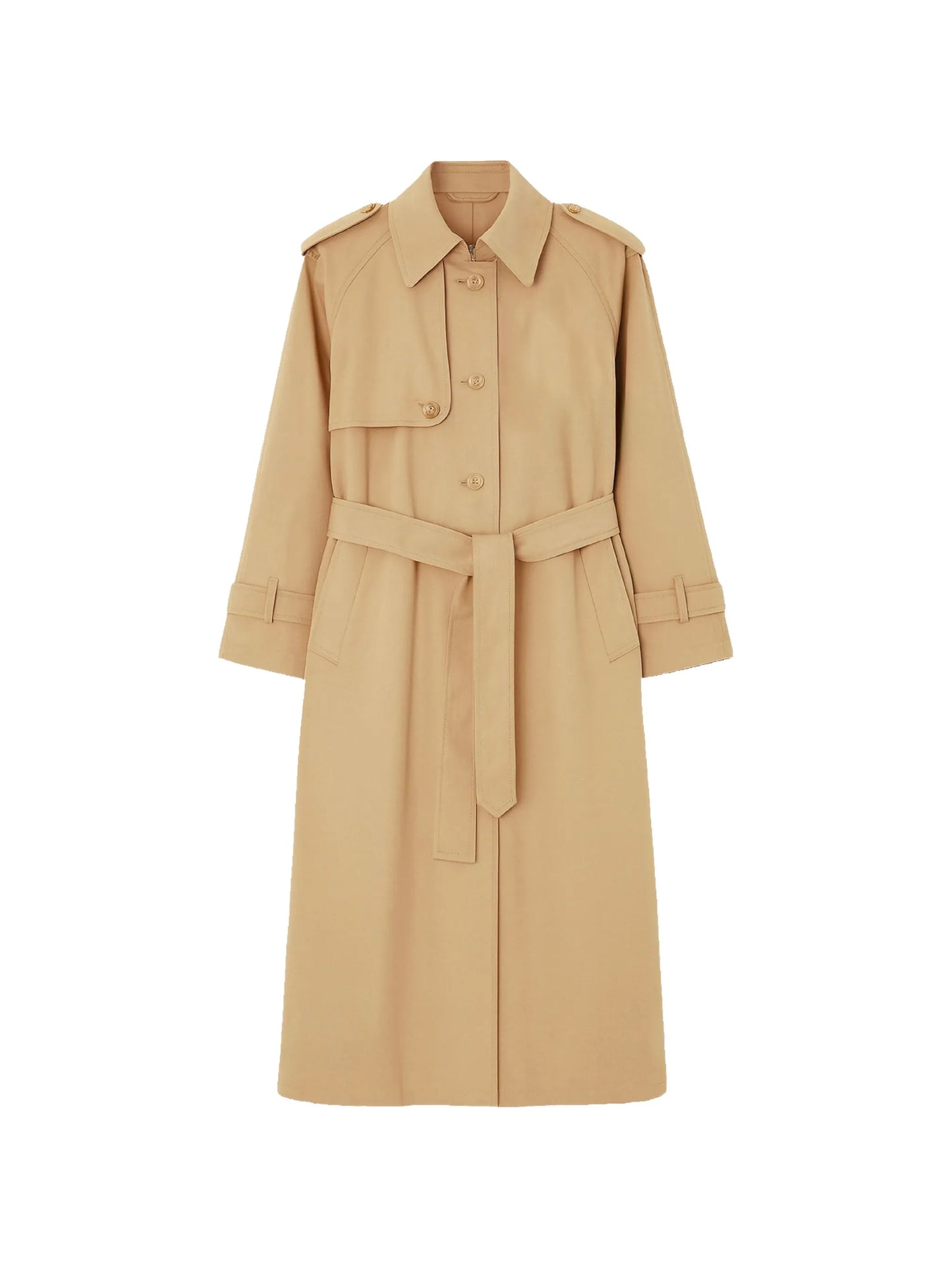 buttoned belted coat