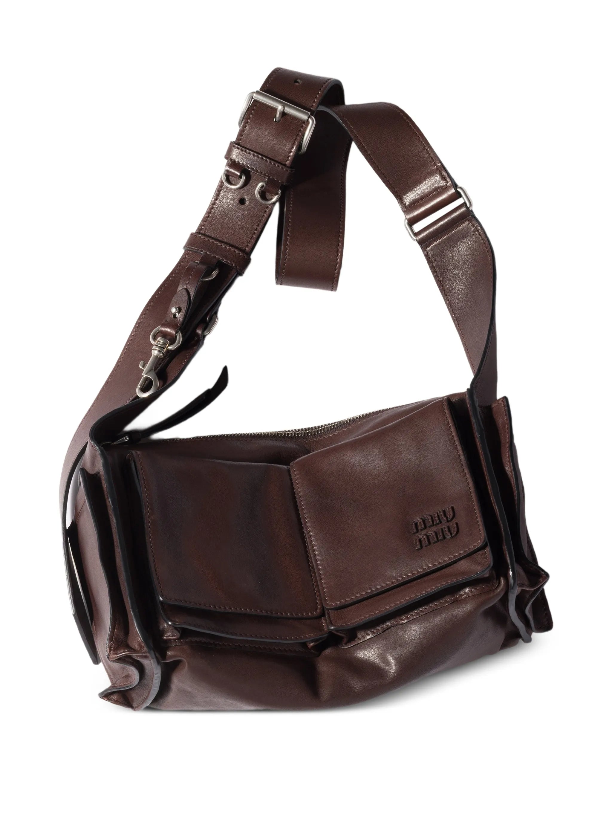 Utilitaire leather shoulder bag