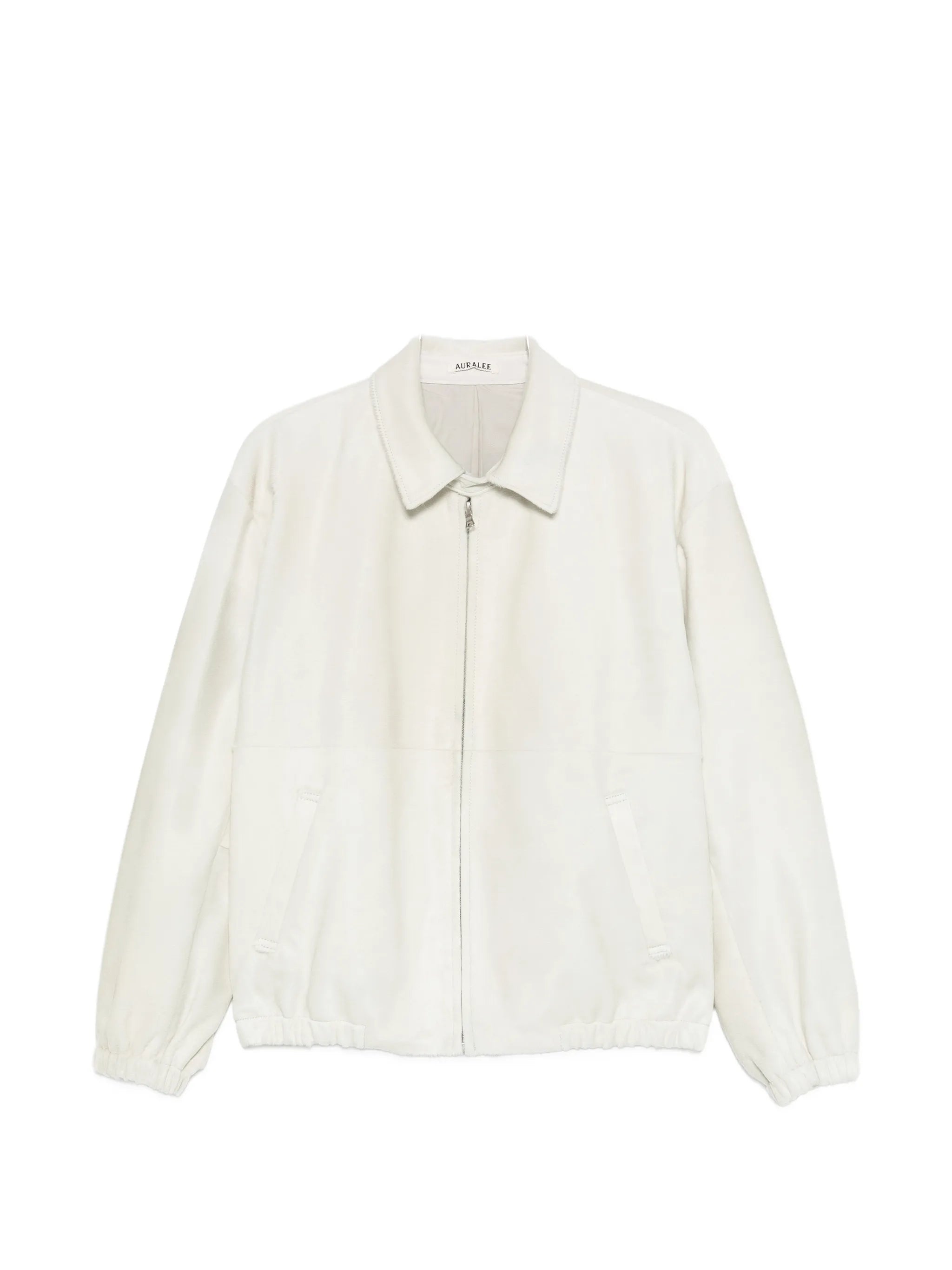 calf-hair zip-up blouson
