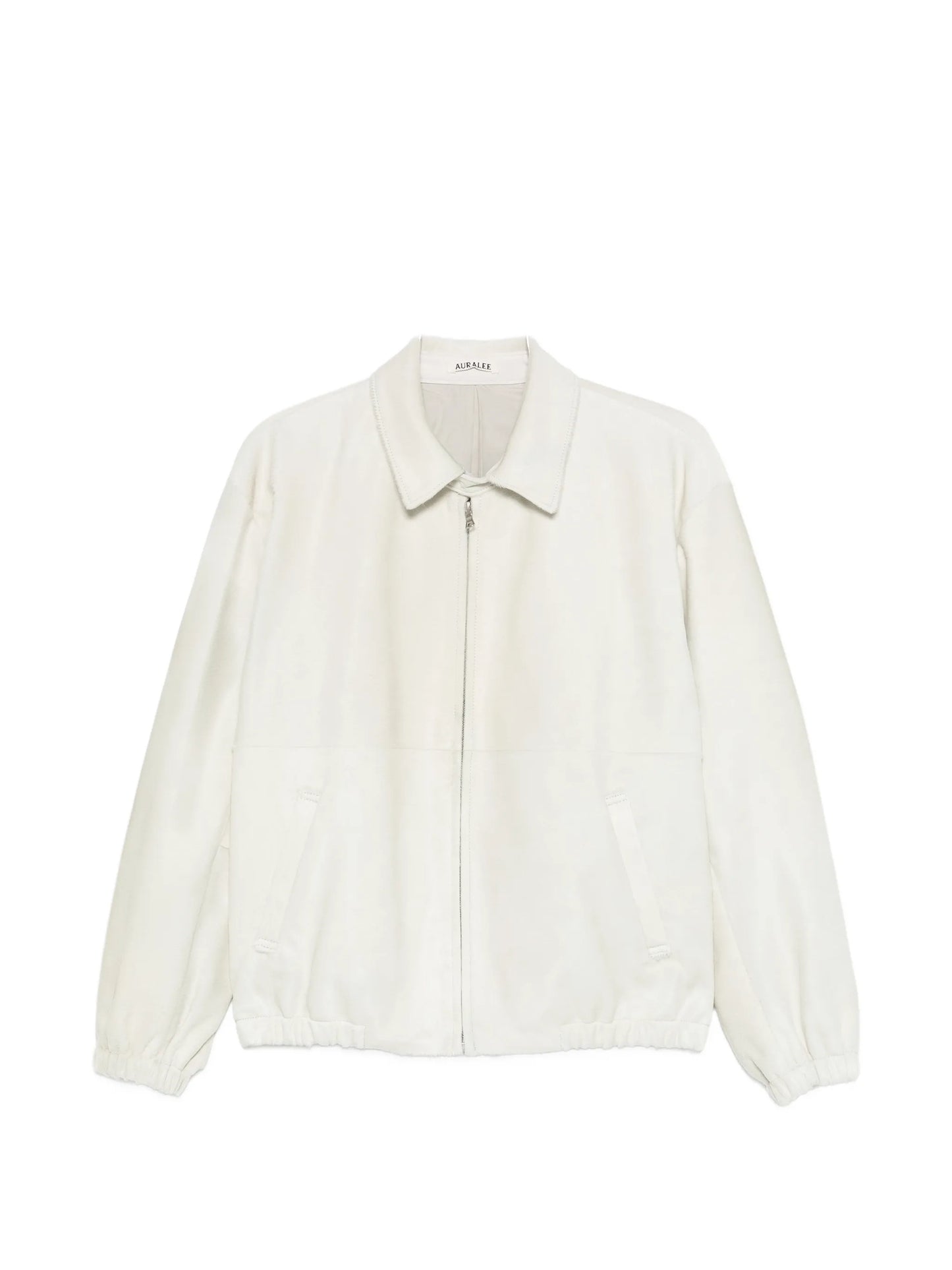 calf-hair zip-up blouson