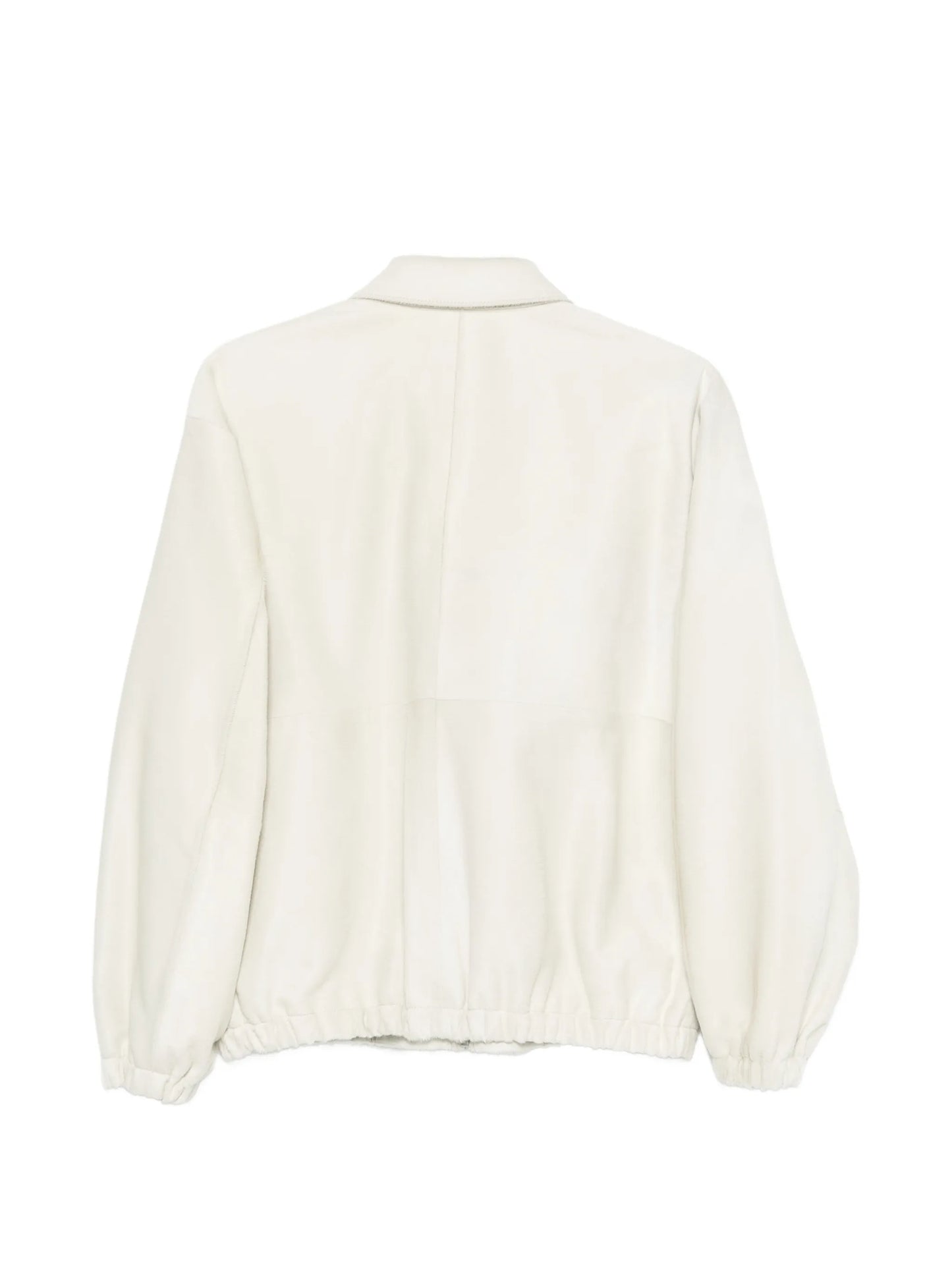 calf-hair zip-up blouson