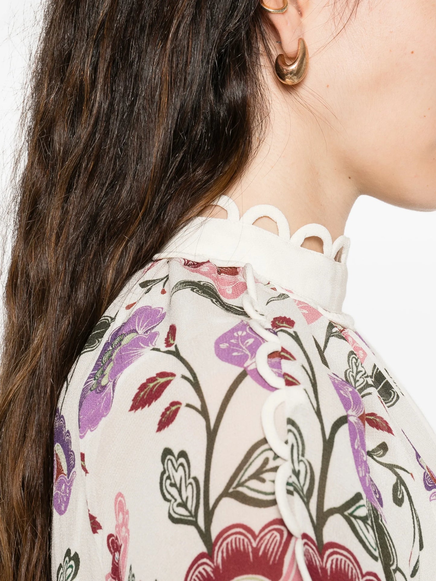 maxi Cream Rococo Flowers dress