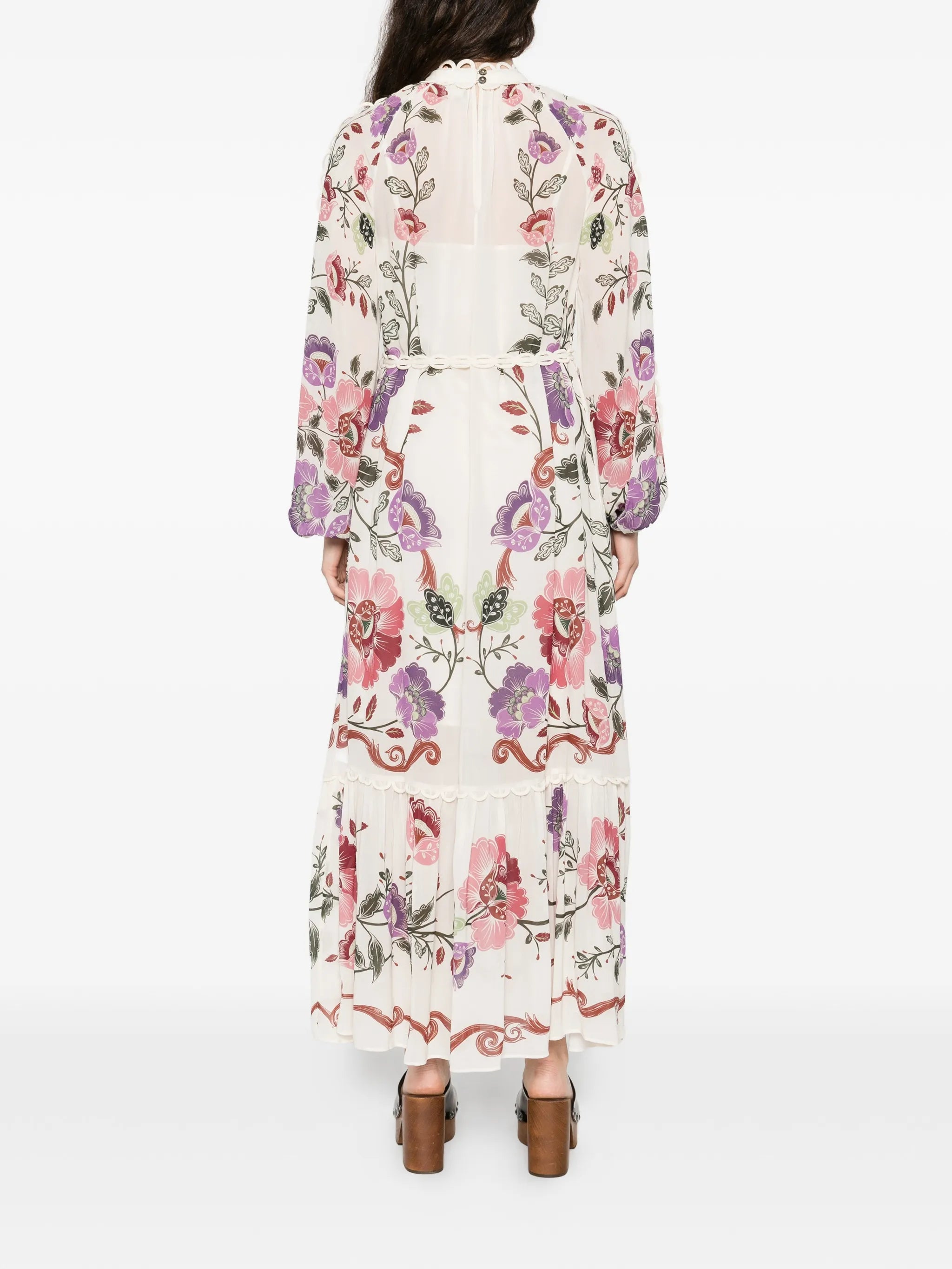 maxi Cream Rococo Flowers dress