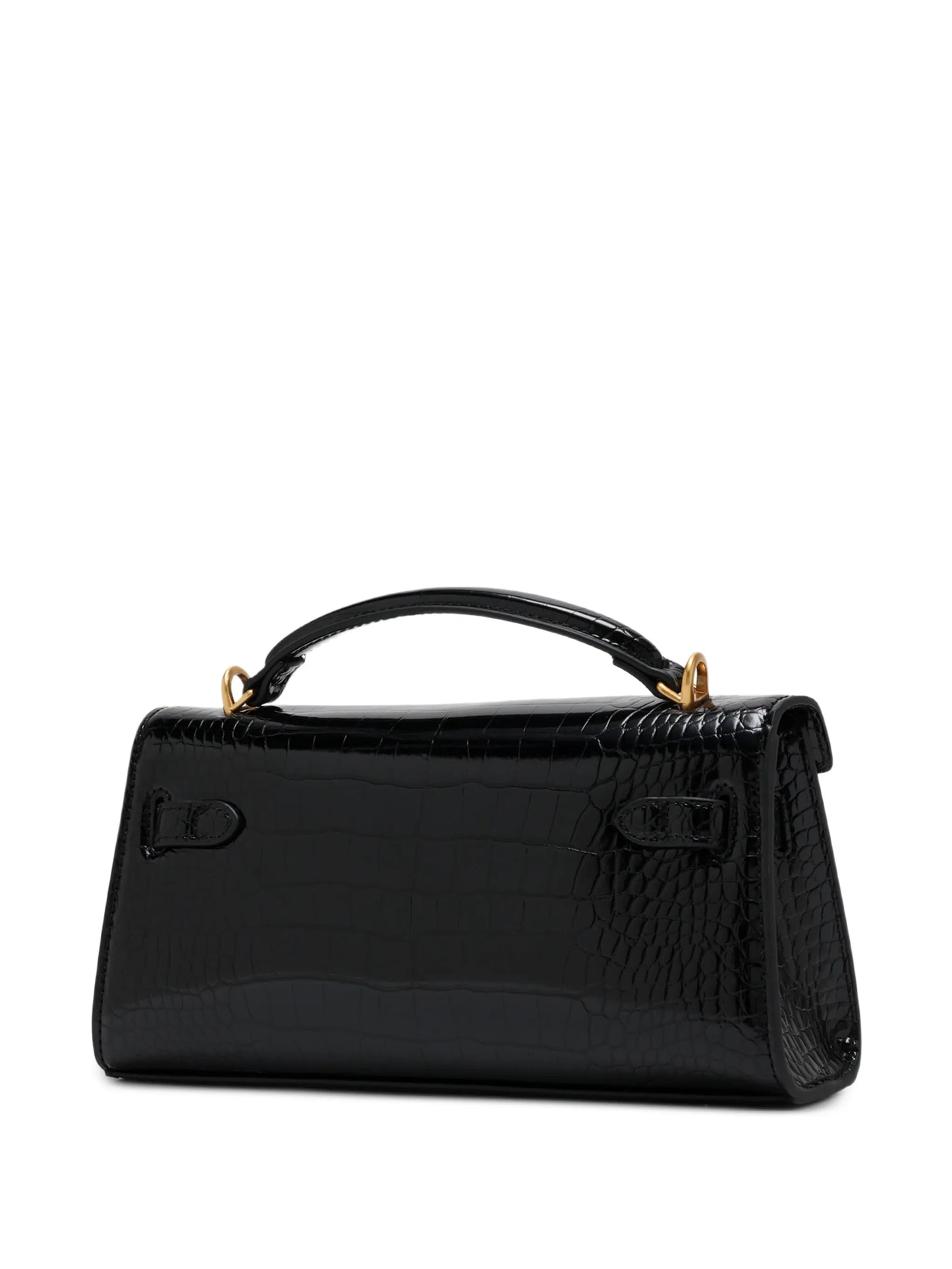 croc-effect top-handle tote bag