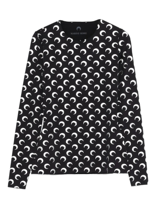exclusive silver moon-print T-shirt