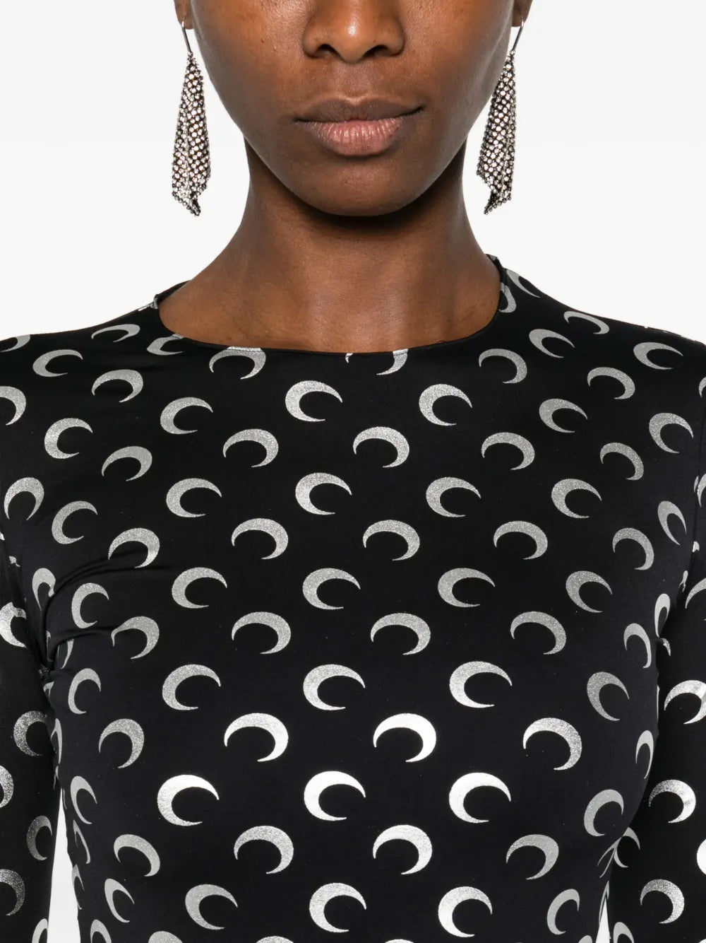 exclusive silver moon-print T-shirt