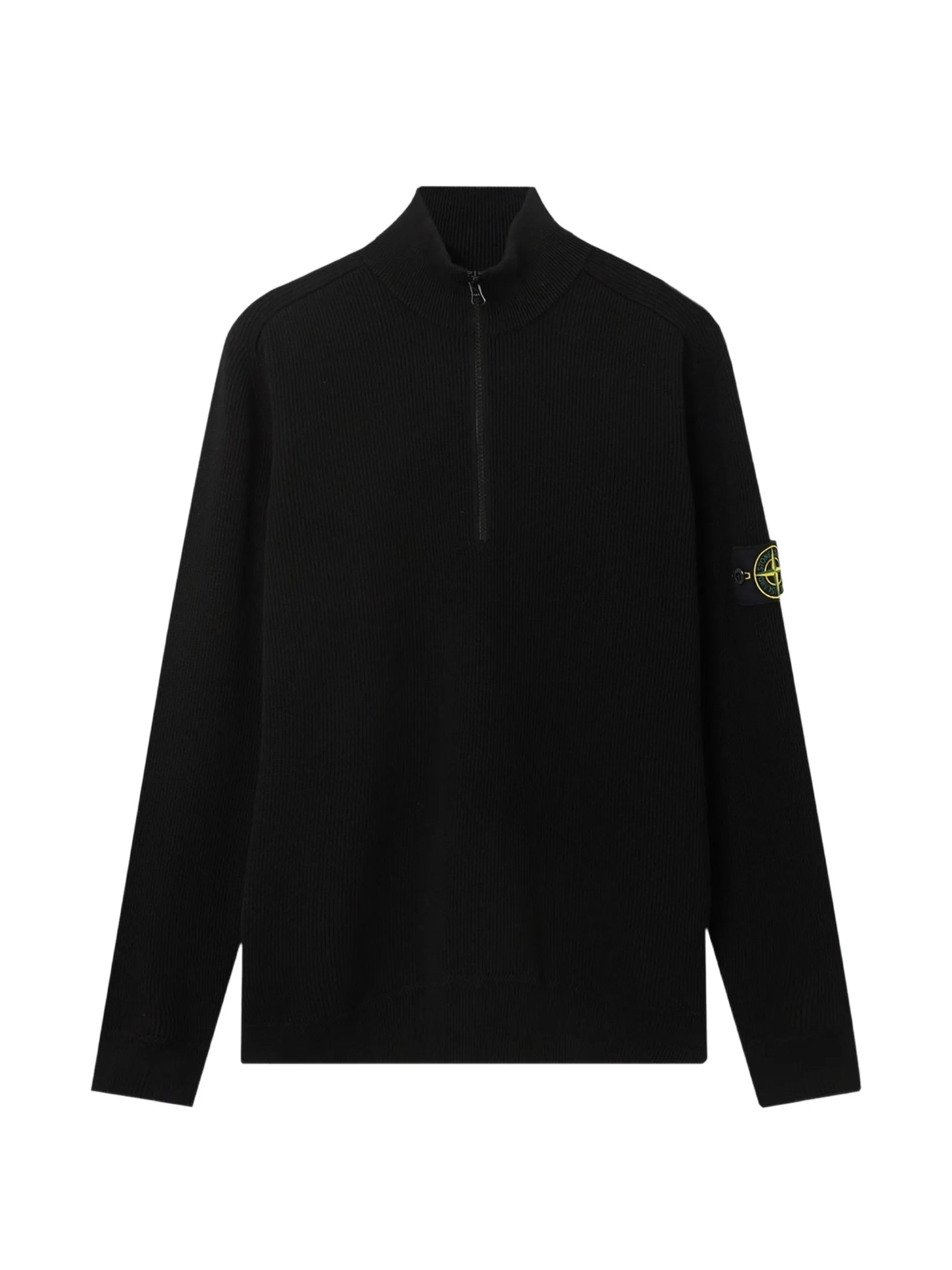 Compass-motif ribbed sweater