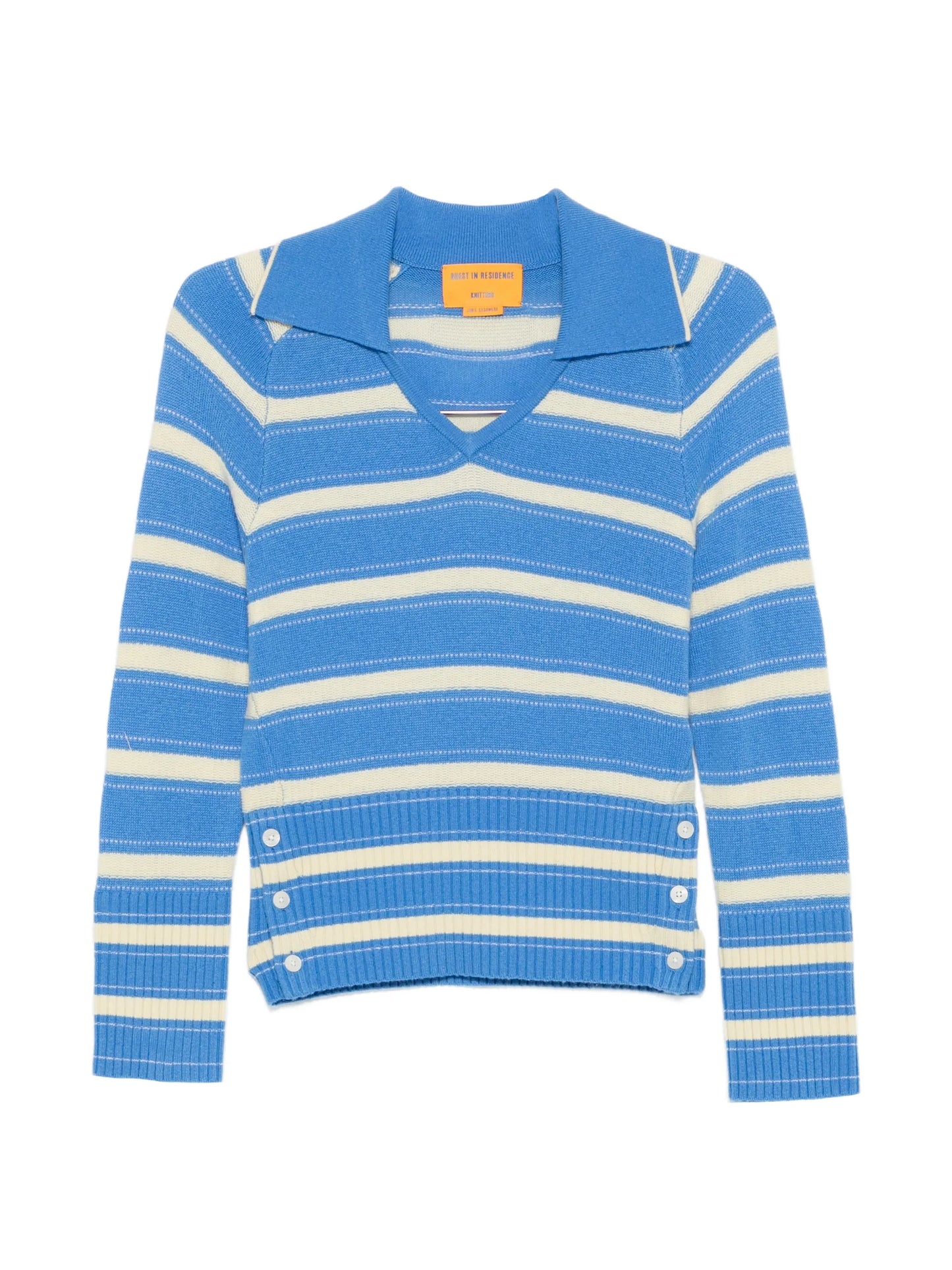 Port striped button-detail sweater