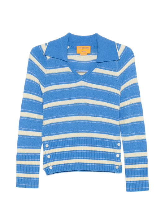 Port striped button-detail sweater